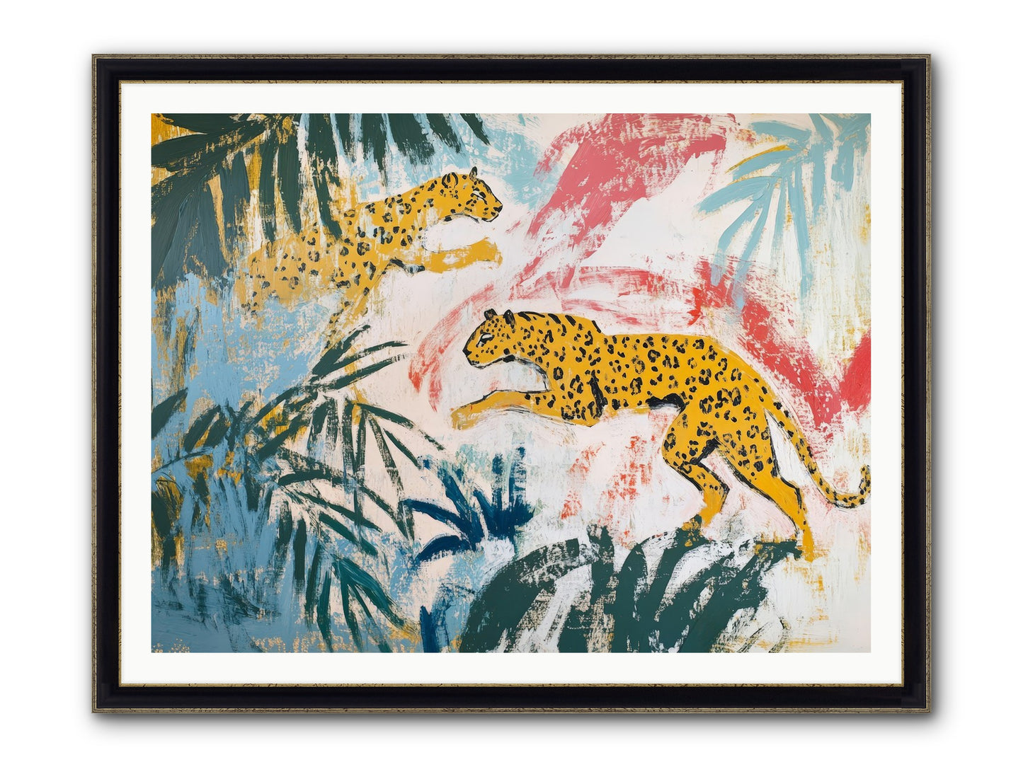 Spotted Court Of Kensington Framed Print - Black & Gold 48x36