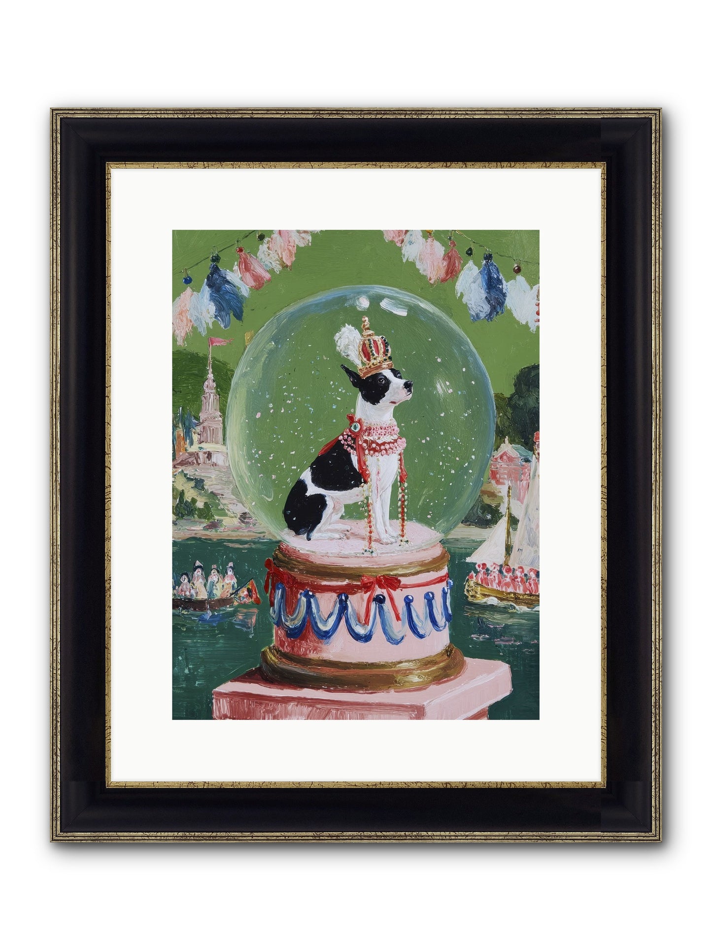 Sprightly Charm Framed Print - Black & Gold 12x16