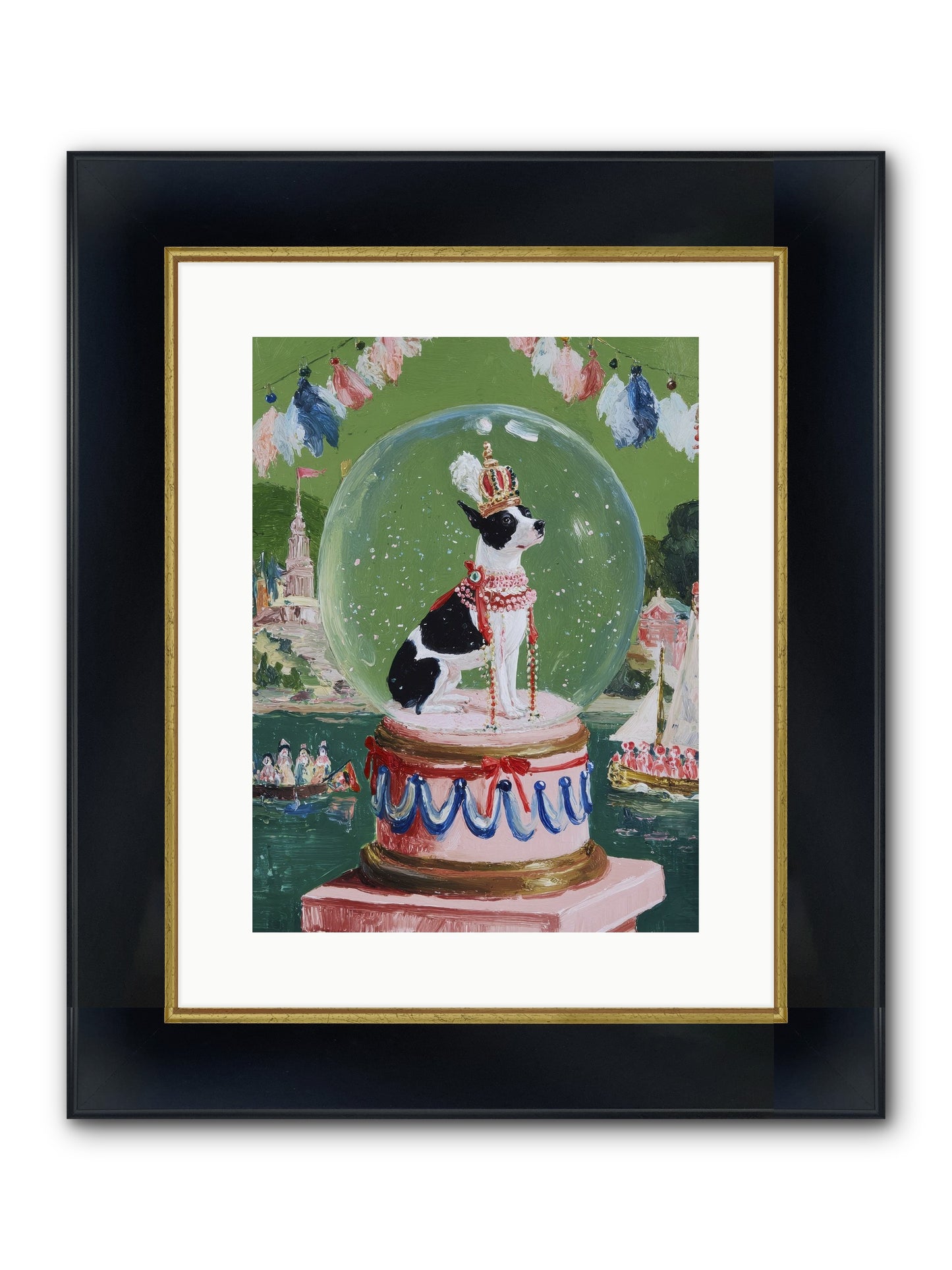 Sprightly Charm Framed Print - Wide Black w/Gold 12x16