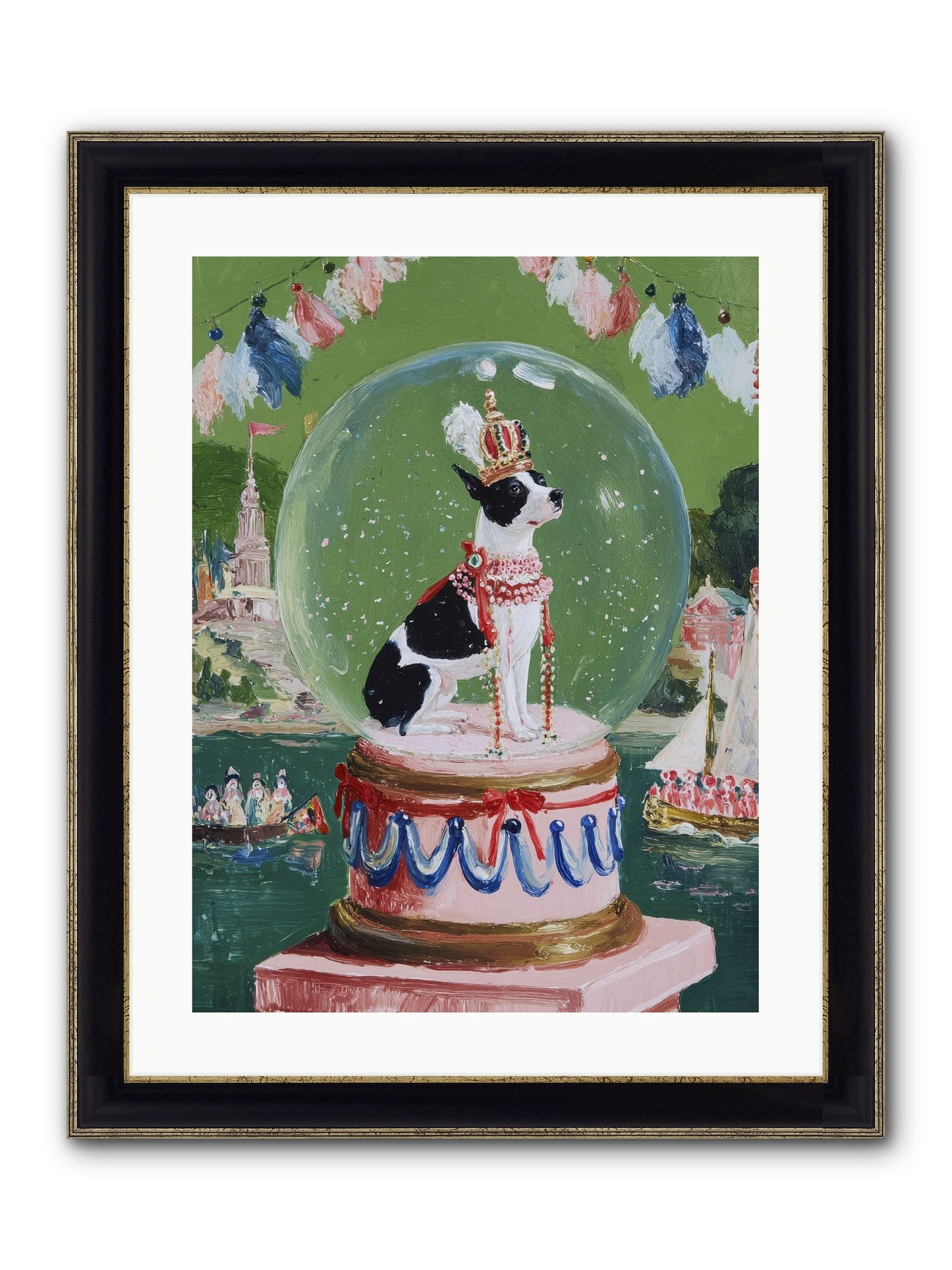 Sprightly Charm Framed Print - Black & Gold 18x24