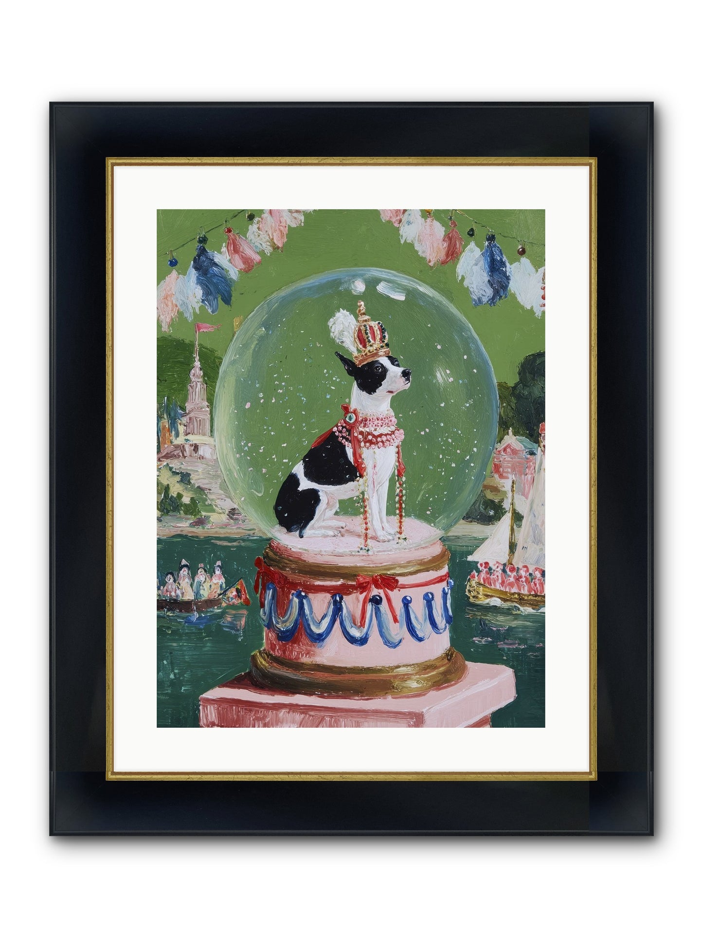 Sprightly Charm Framed Print - Wide Black w/Gold 18x24