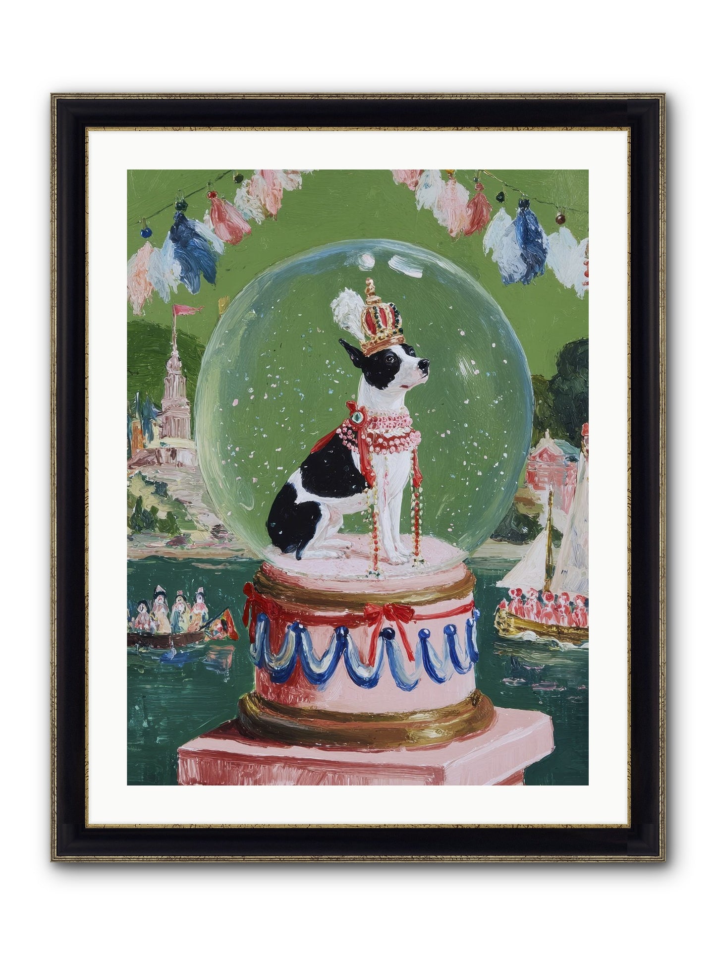 Sprightly Charm Framed Print - Black & Gold 24x32