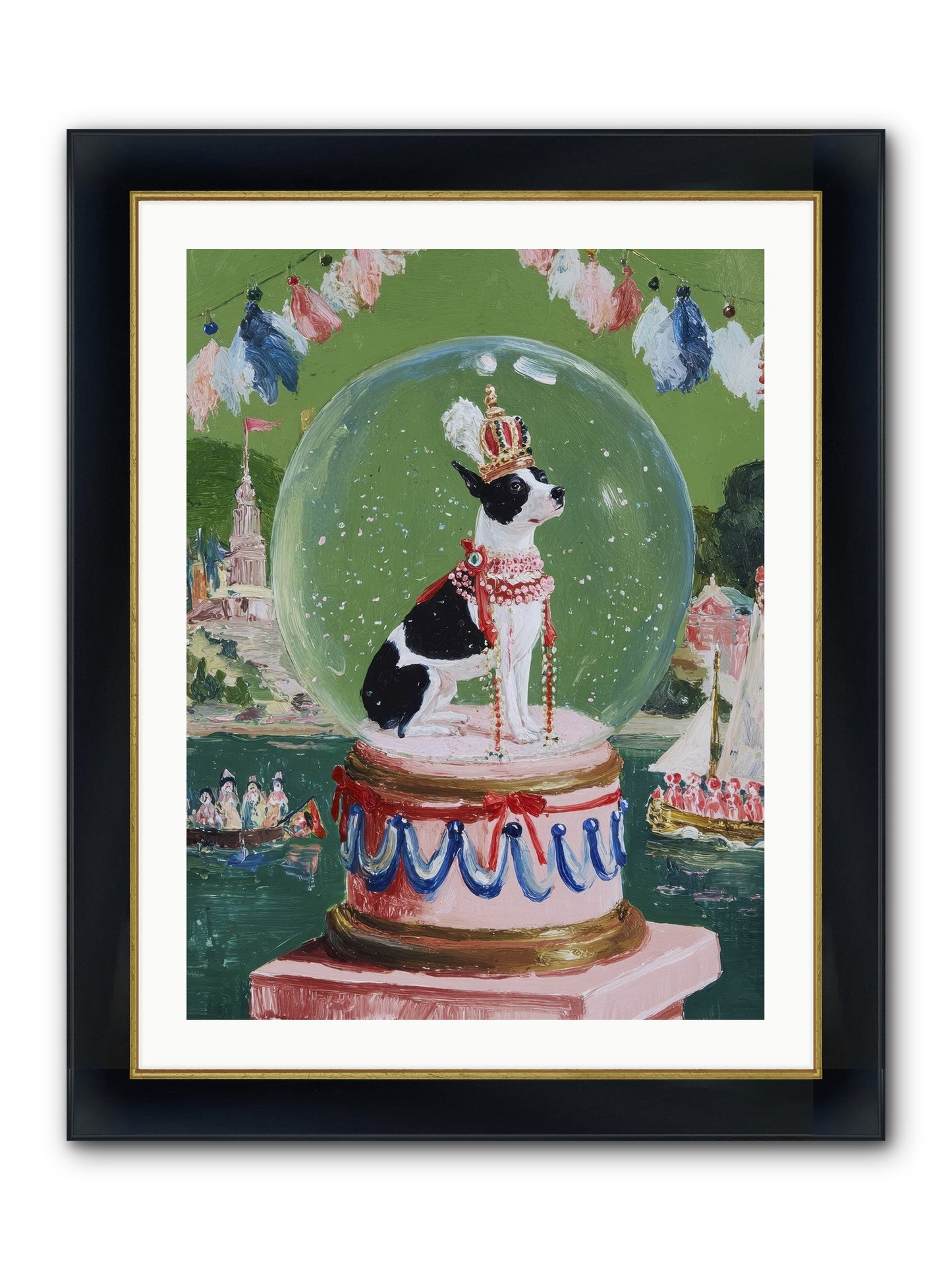 Sprightly Charm Framed Print - Wide Black w/Gold 24x32