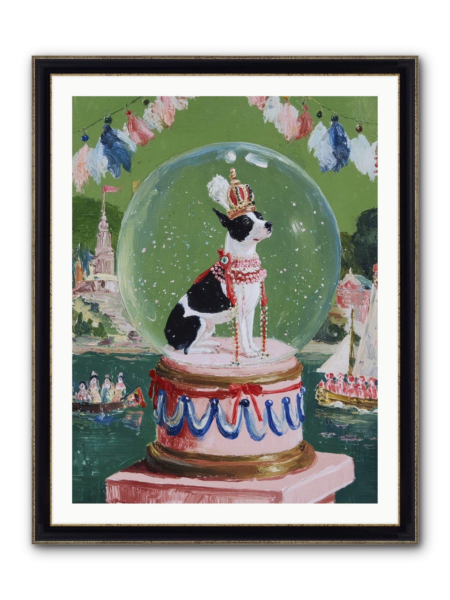 Sprightly Charm Framed Print - Black & Gold 30x40