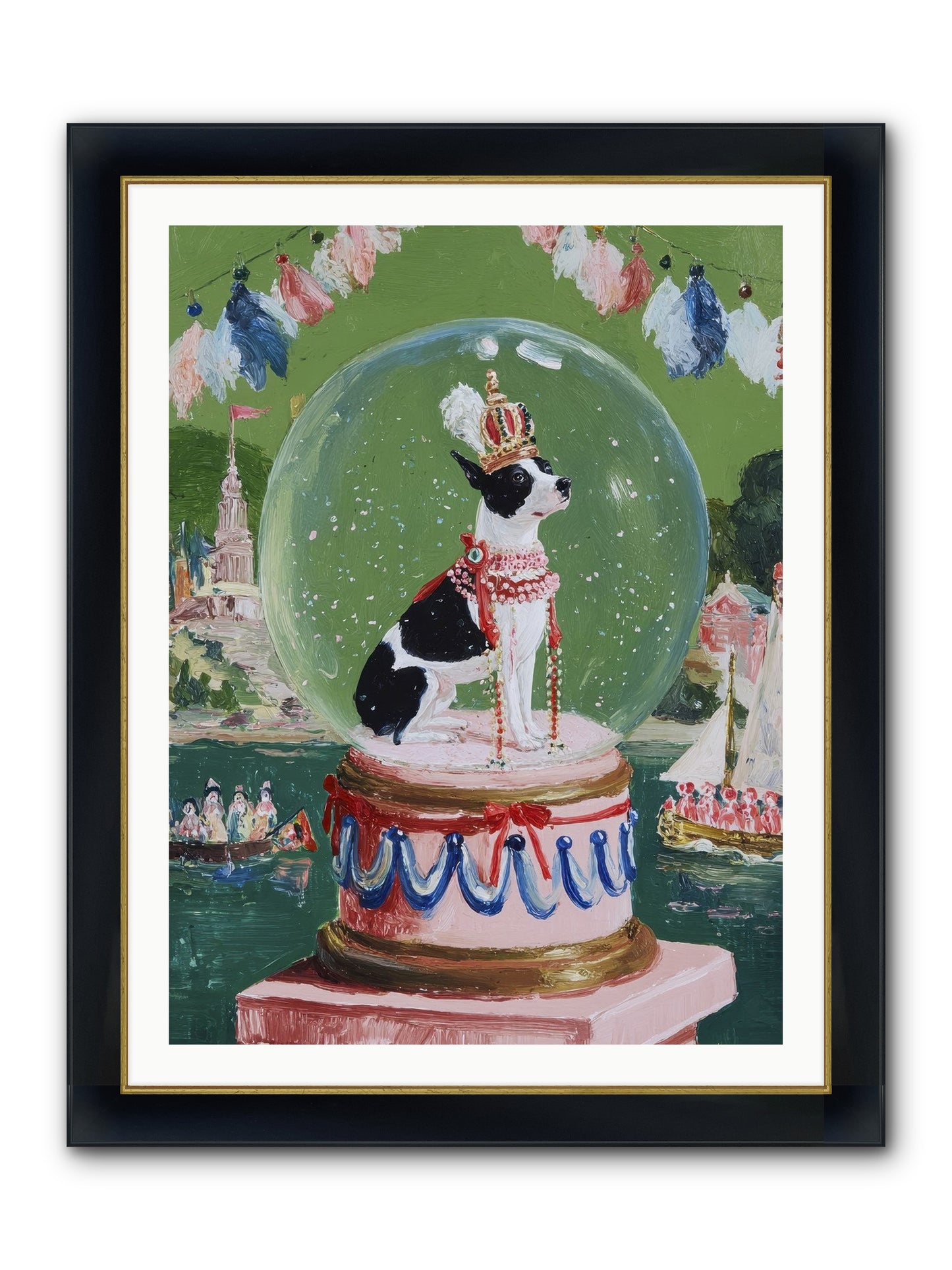 Sprightly Charm Framed Print - Wide Black w/Gold 30x40