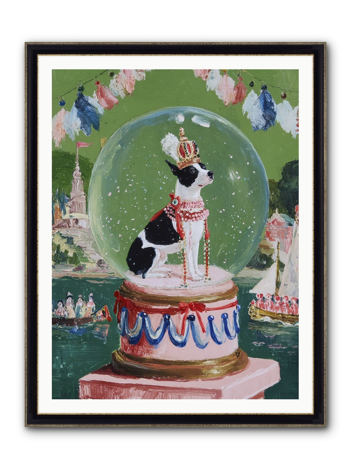 Sprightly Charm Framed Print - Black & Gold 36x48