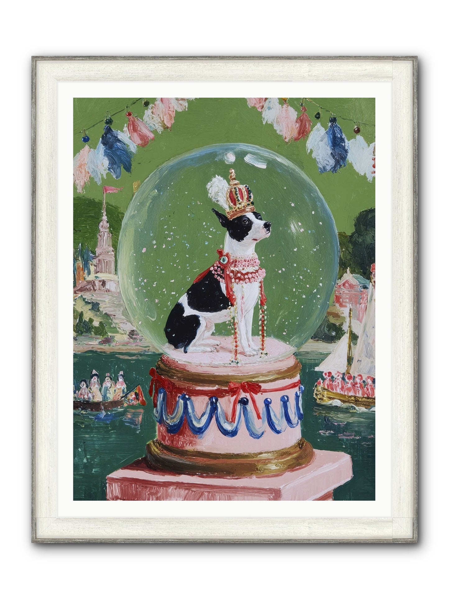 Sprightly Charm Framed Print - Driftwood White 36x48