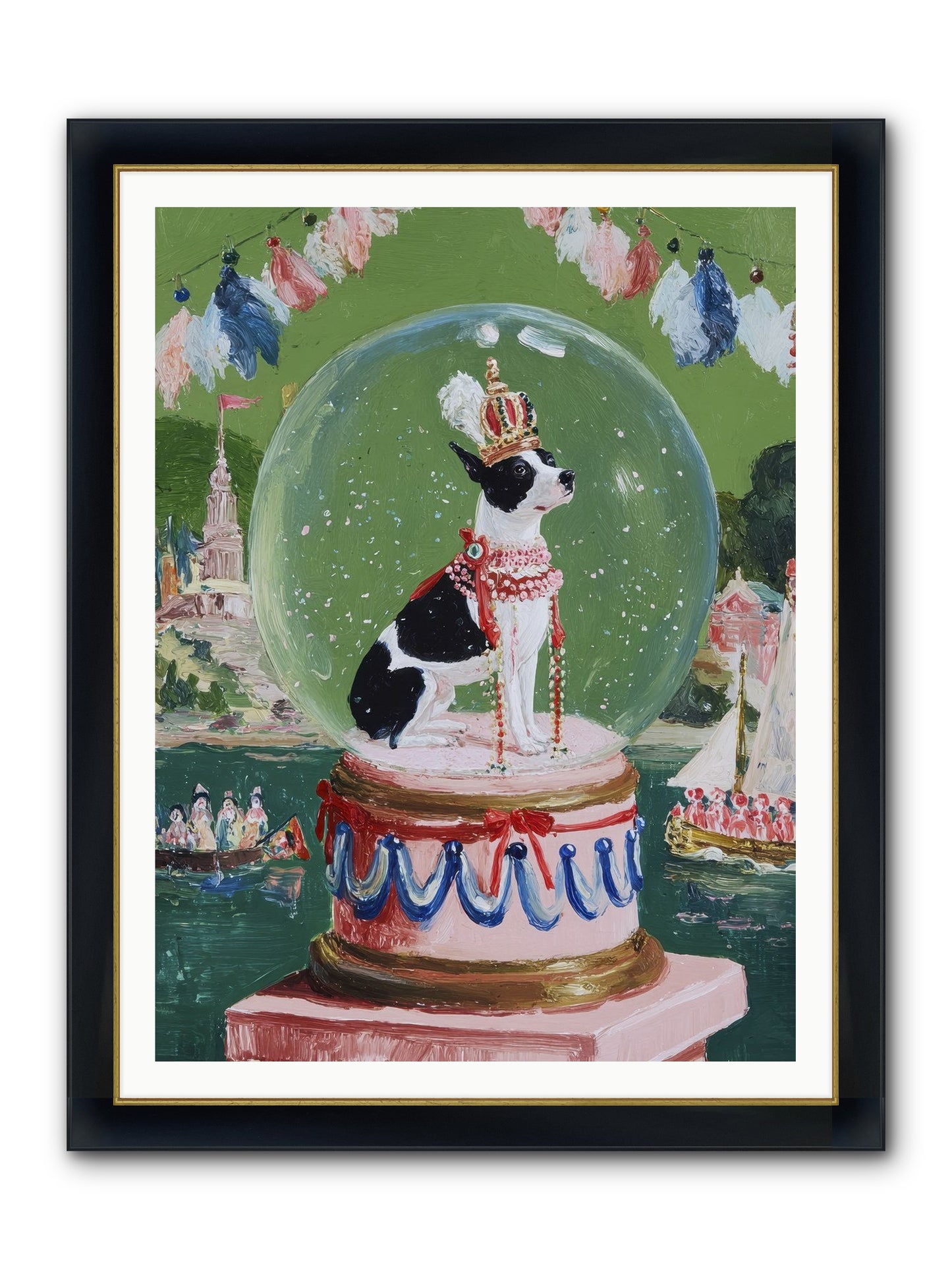 Sprightly Charm Framed Print - Wide Black w/Gold 36x48
