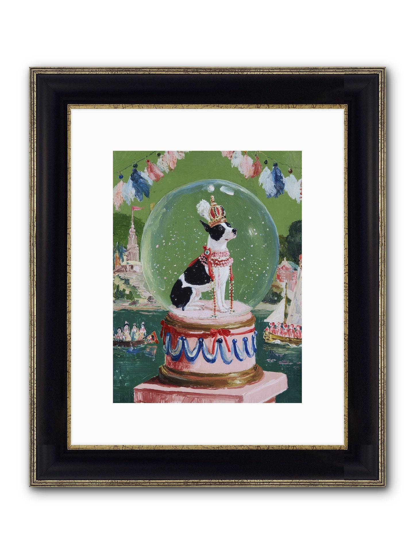 Sprightly Charm Framed Print - Black & Gold 9x12