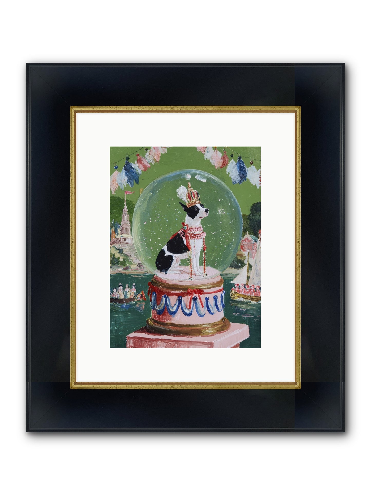 Sprightly Charm Framed Print - Wide Black w/Gold 9x12