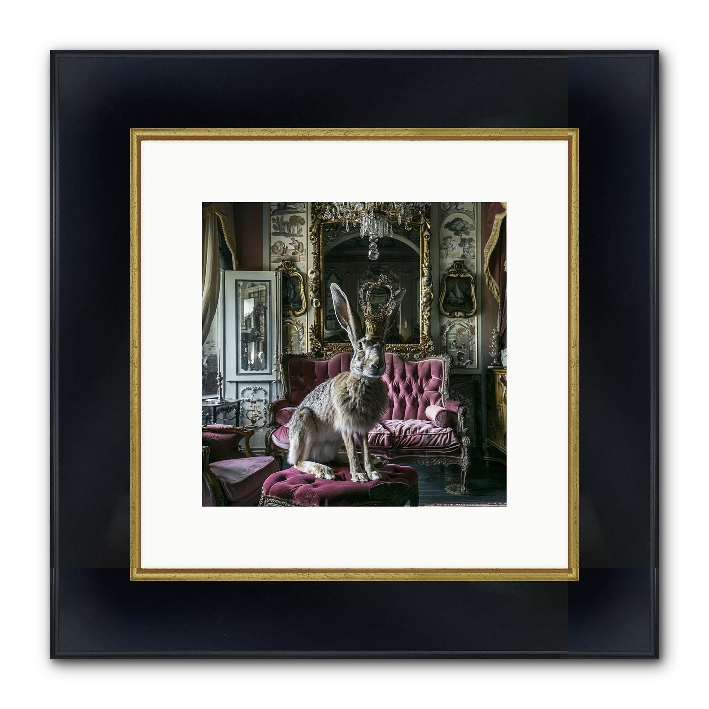 Spring Soiree Framed Print - Wide Black w/Gold 10x10