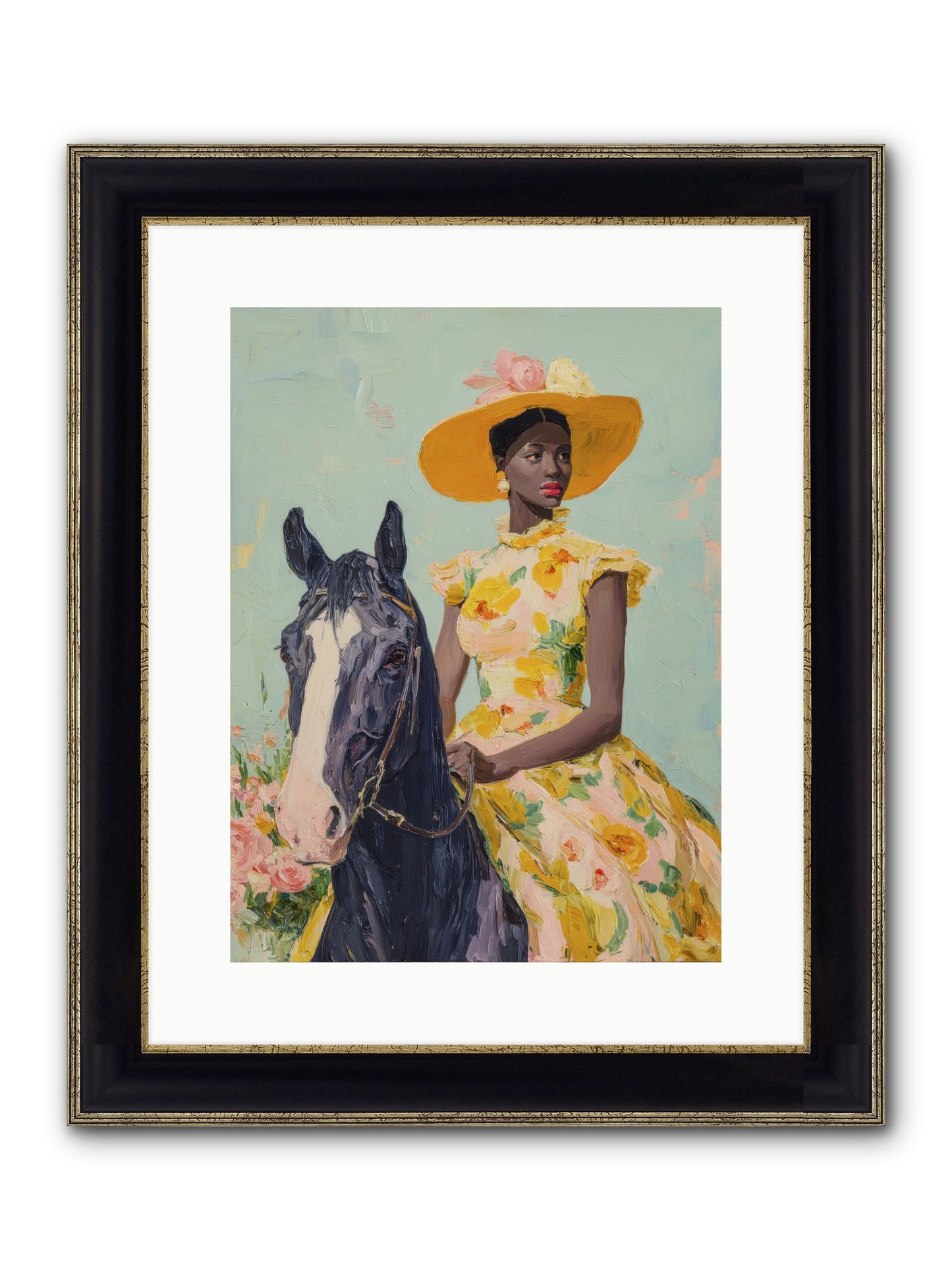 Starlight Spun Framed Print - Black & Gold 12x16
