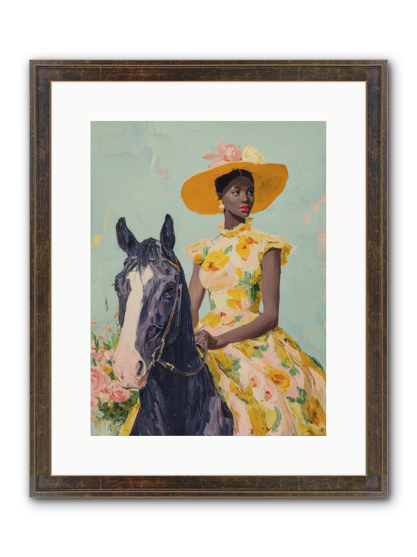 Starlight Spun Framed Print - Slimwoods Black/Gold 12x16