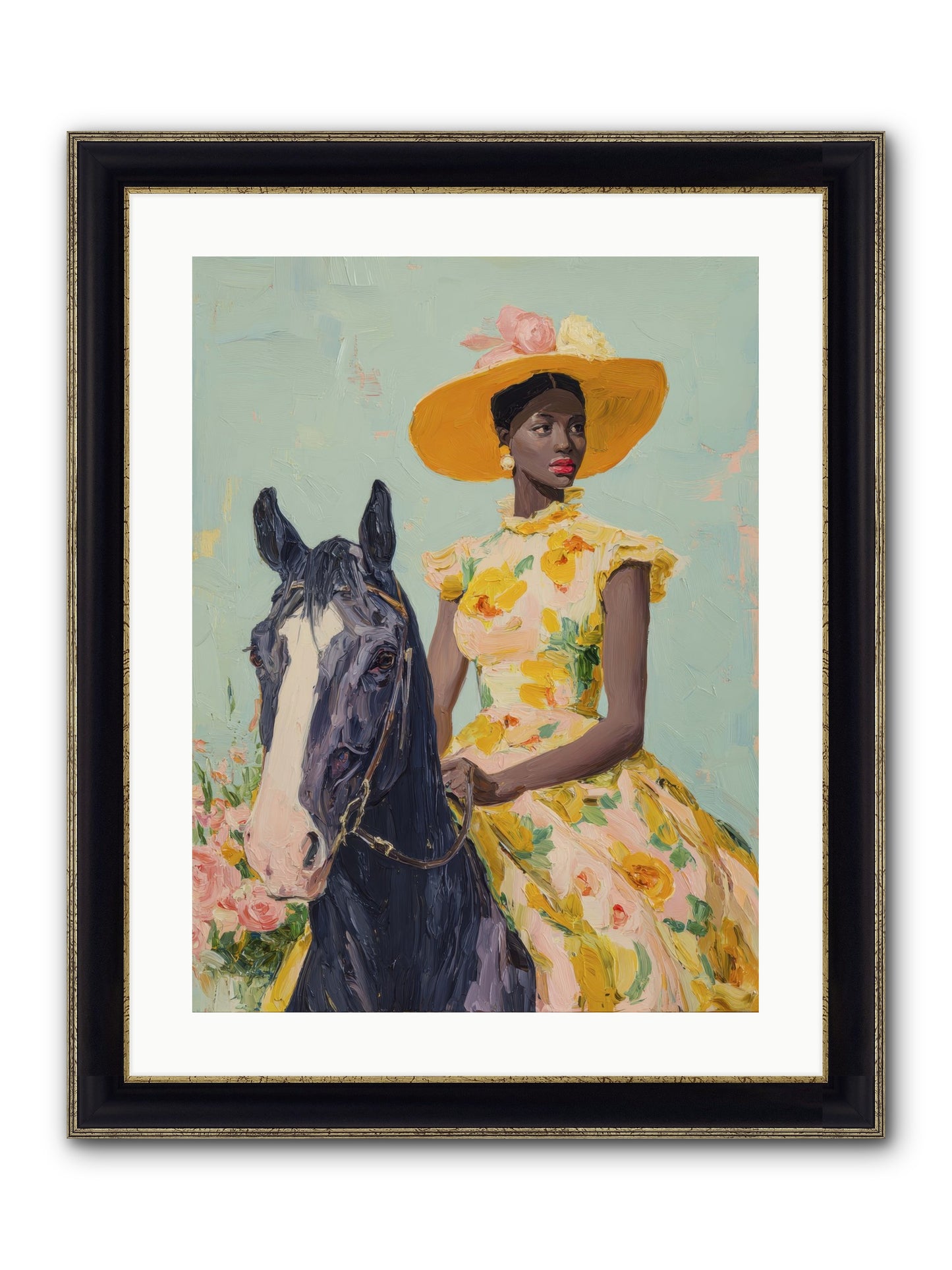Starlight Spun Framed Print - Black & Gold 18x24