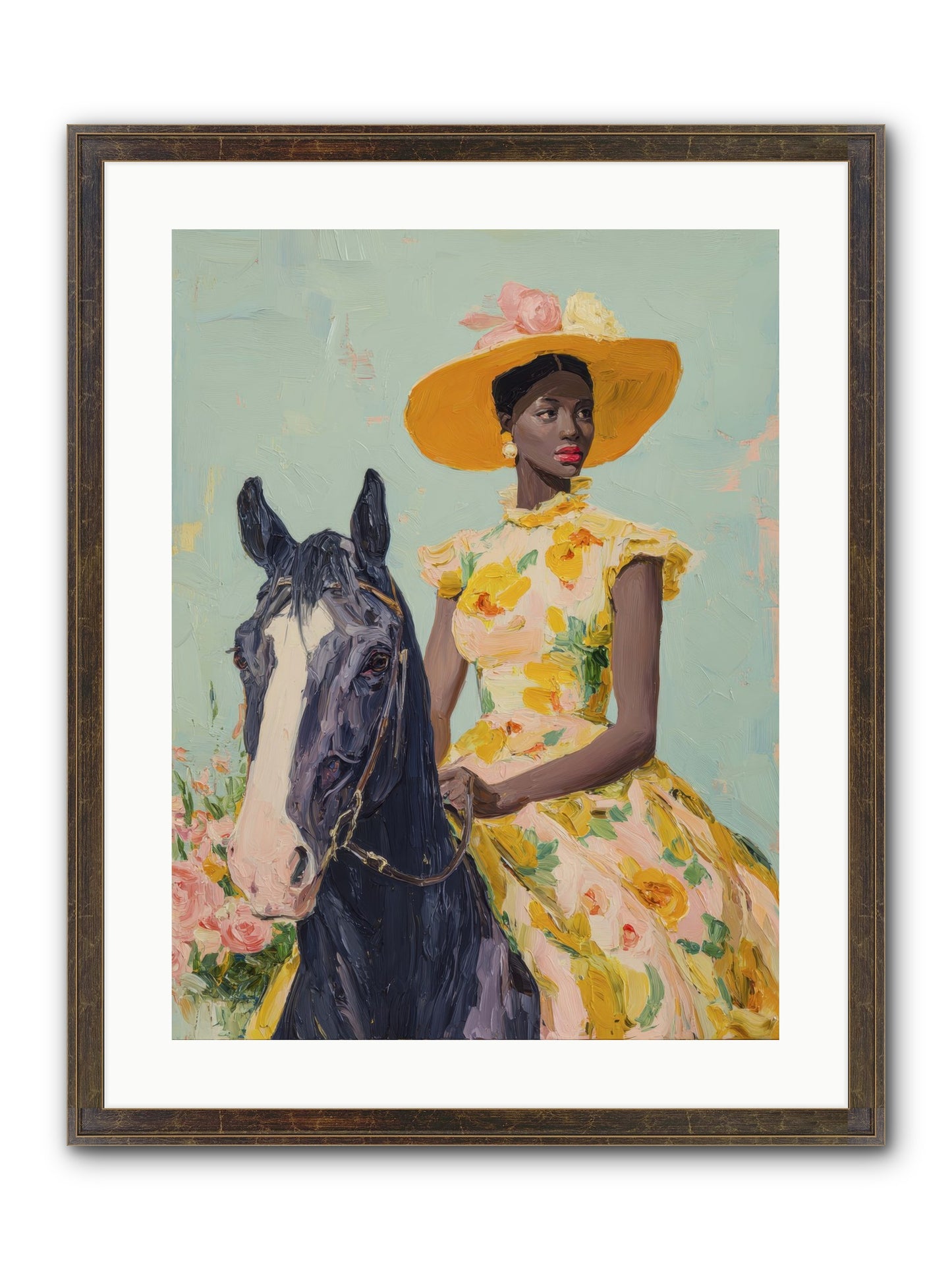 Starlight Spun Framed Print - Slimwoods Black/Gold 18x24