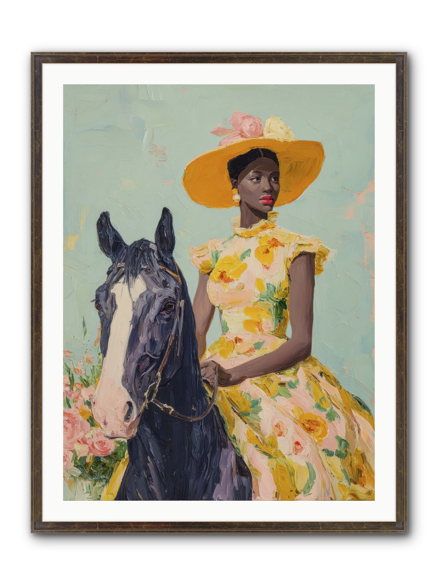 Starlight Spun Framed Print - Slimwoods Black/Gold 30x40