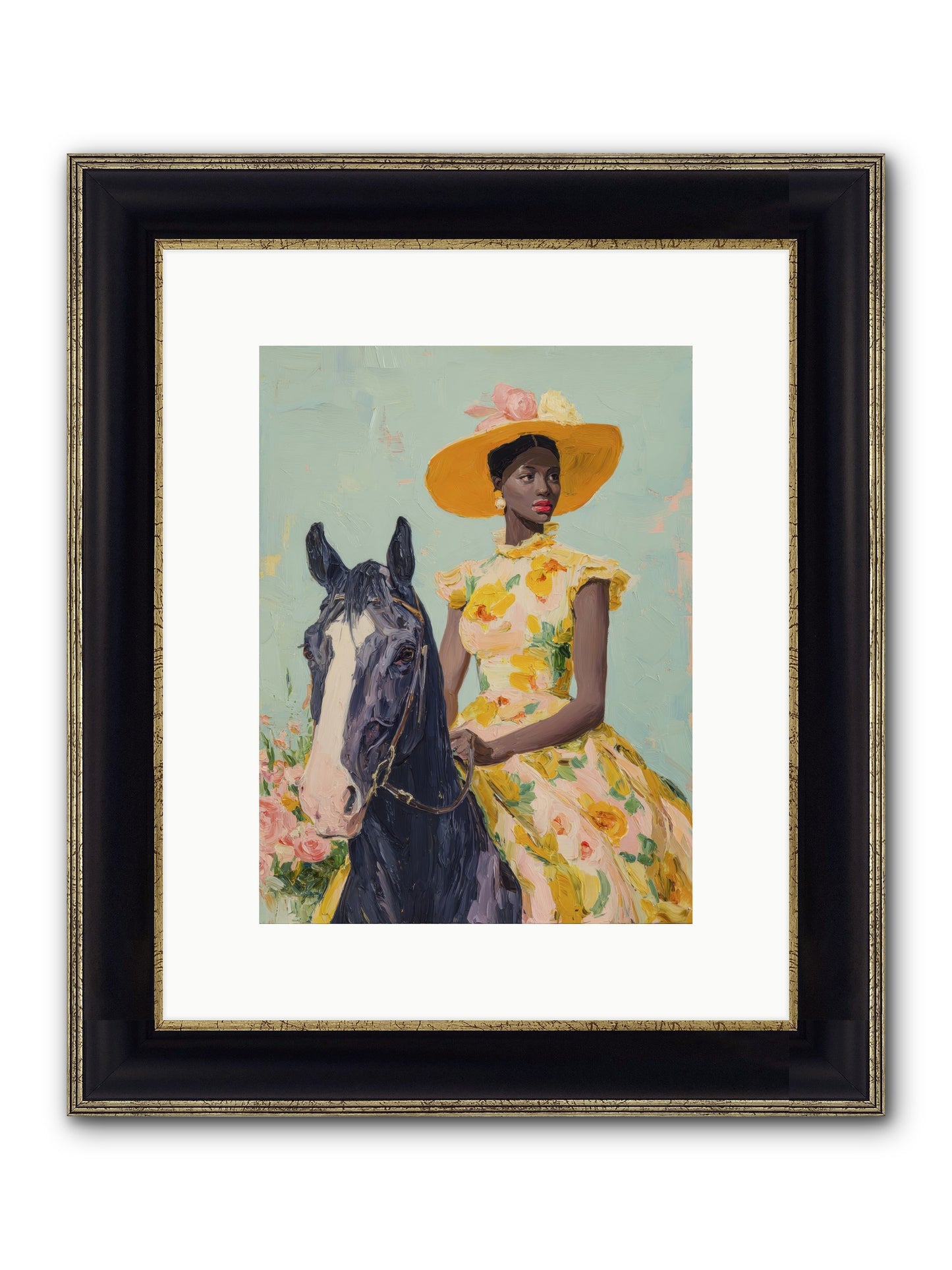 Starlight Spun Framed Print - Black & Gold 9x12