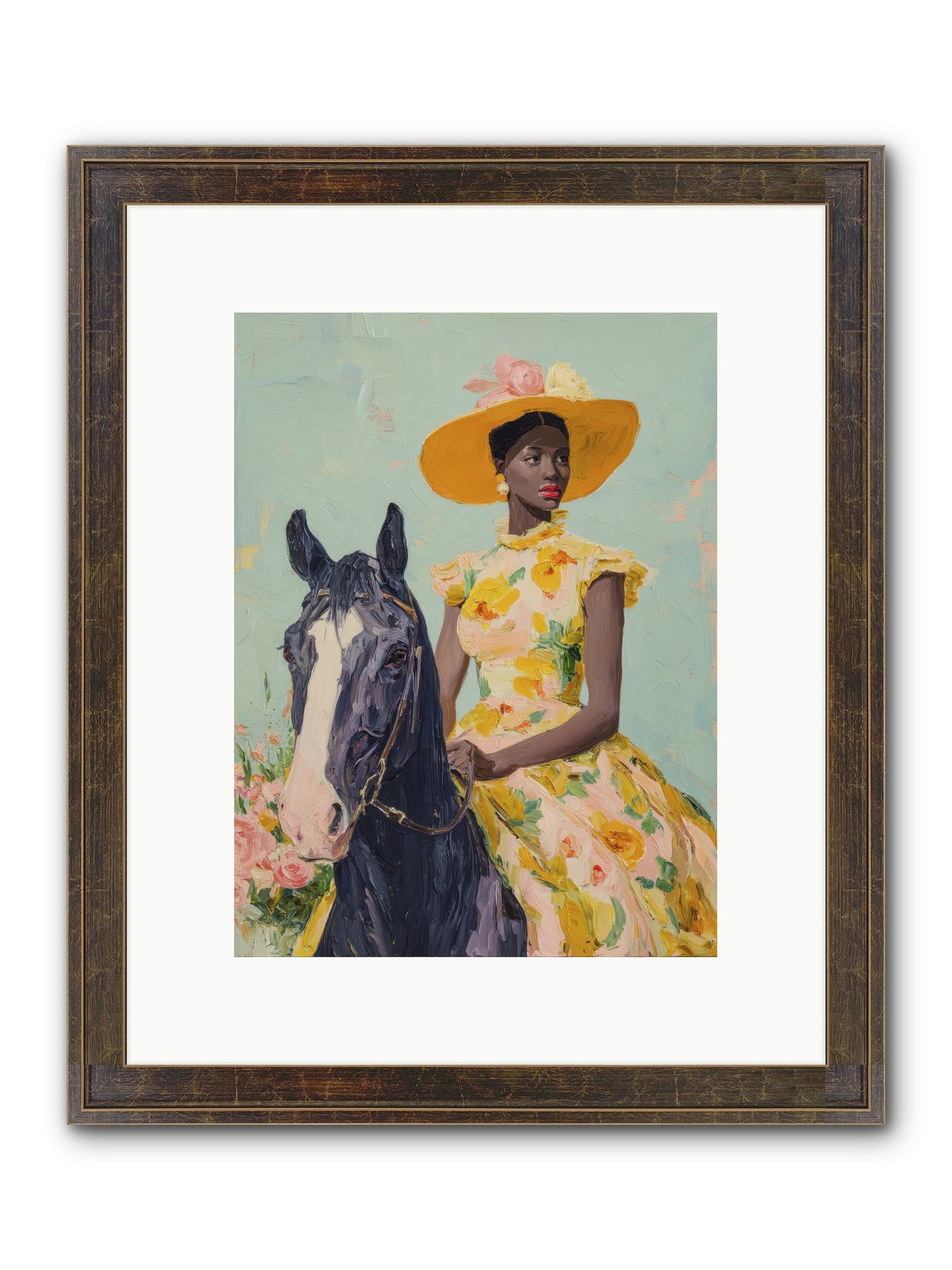 Starlight Spun Framed Print - Slimwoods Black/Gold 9x12