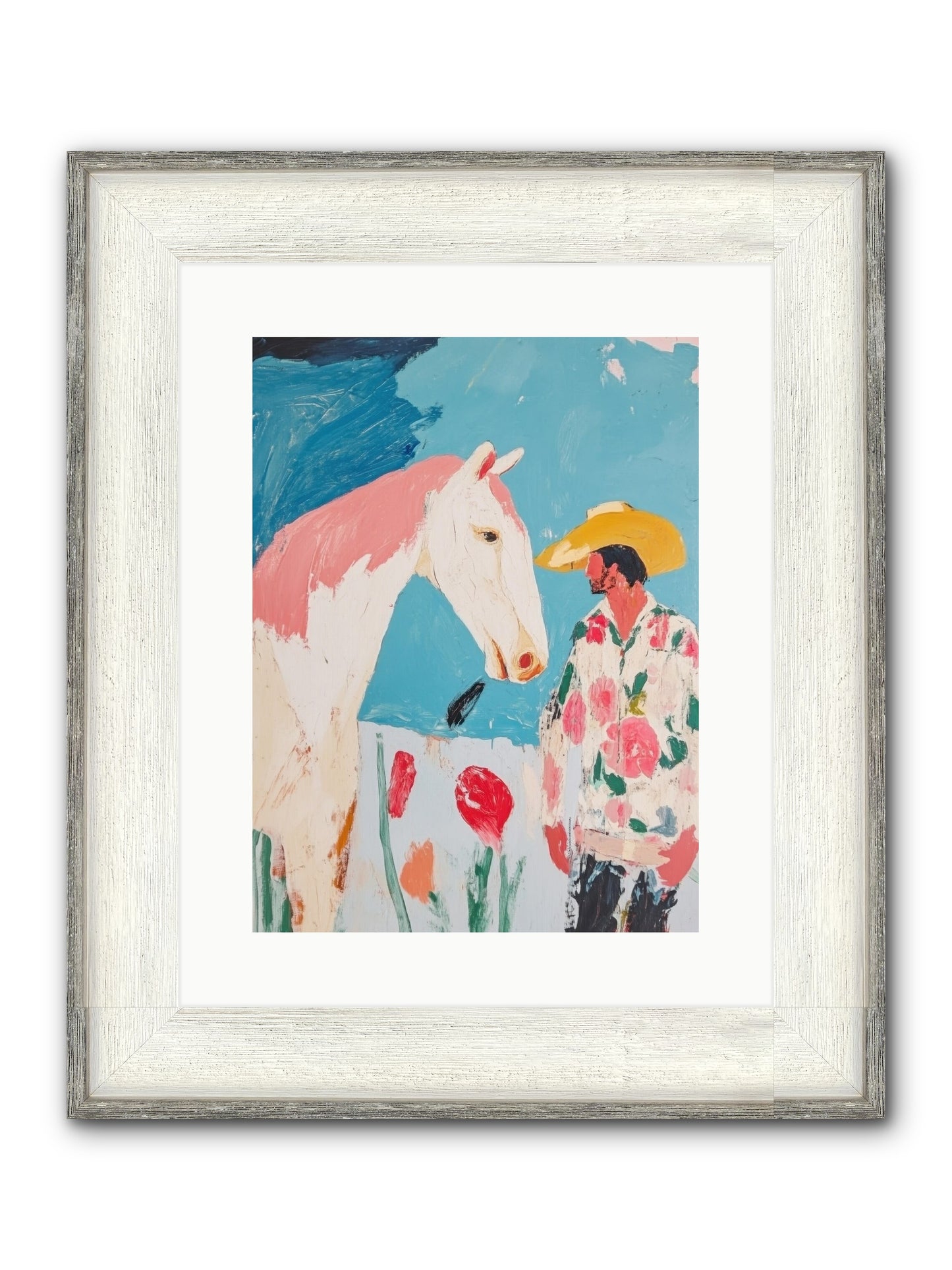 Spurs & Serenity Framed Print - Driftwood White 12x16