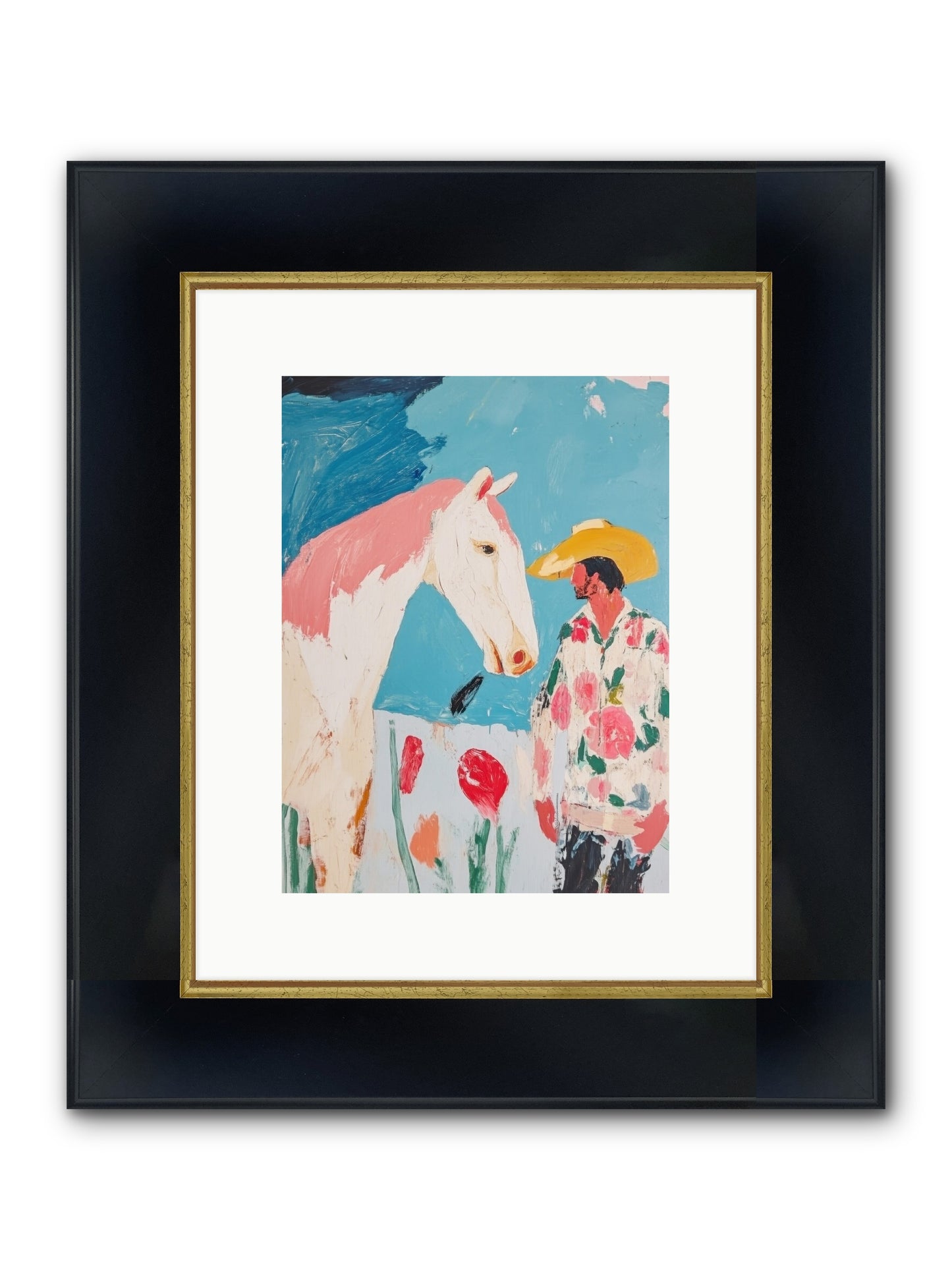 Spurs & Serenity Framed Print - Wide Black w/Gold 9x12