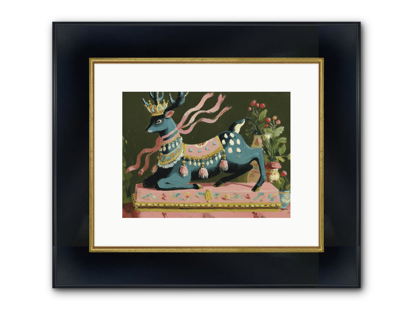 Staged Splendor No.1 Framed Print - Wide Black w/Gold 12x9