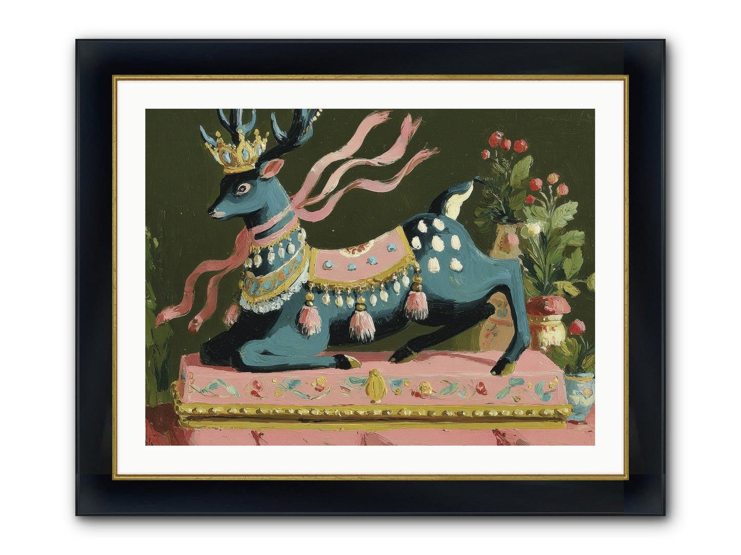 Staged Splendor No.1 Framed Print - Wide Black w/Gold 32x24