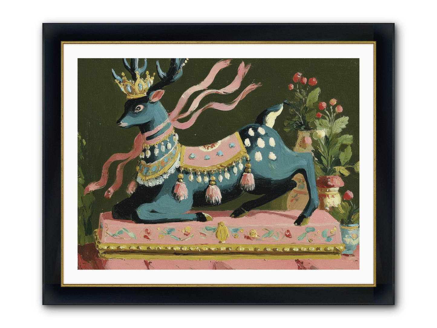 Staged Splendor No.1 Framed Print - Wide Black w/Gold 40x30