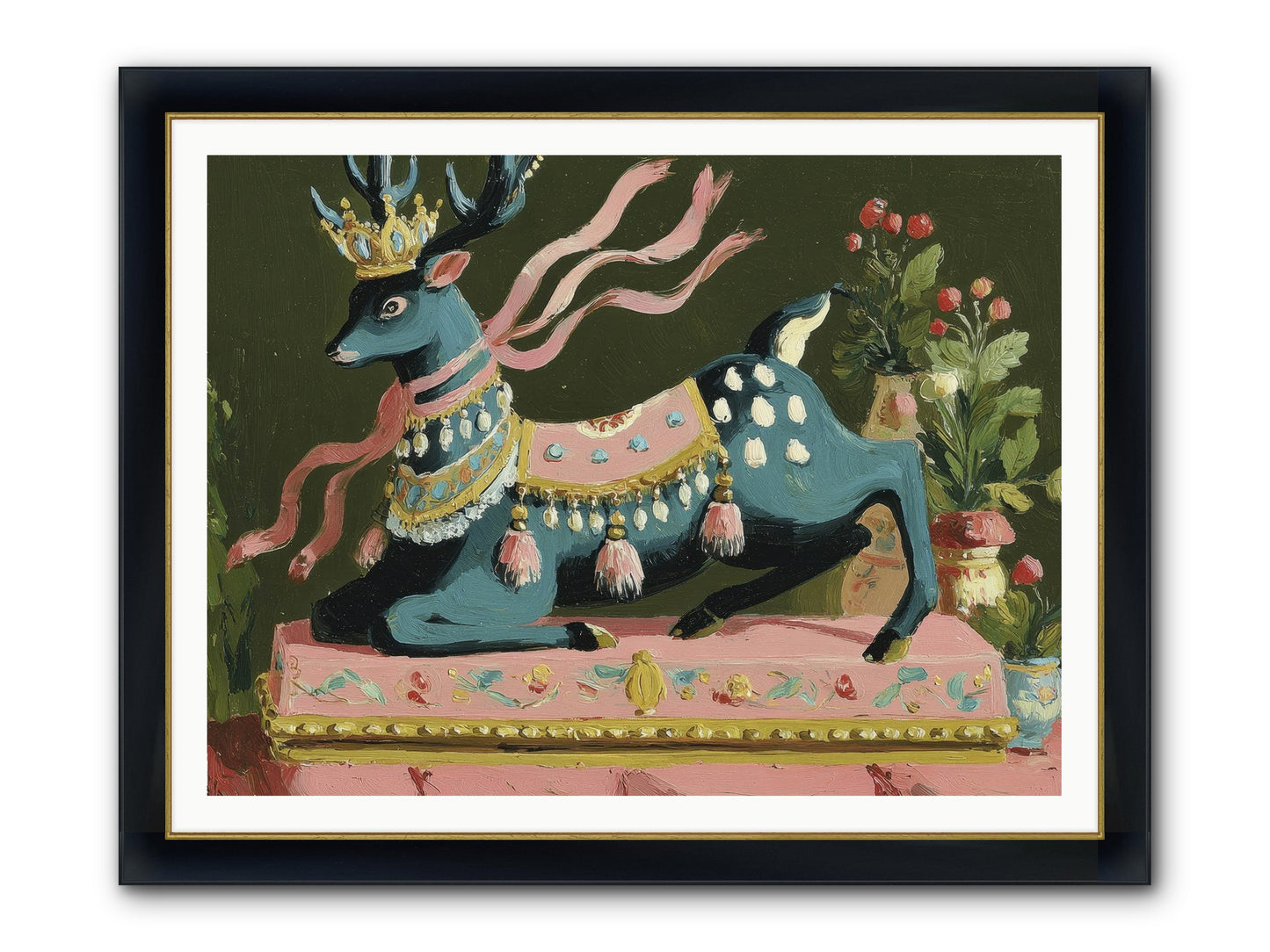 Staged Splendor No.1 Framed Print - Wide Black w/Gold 48x36