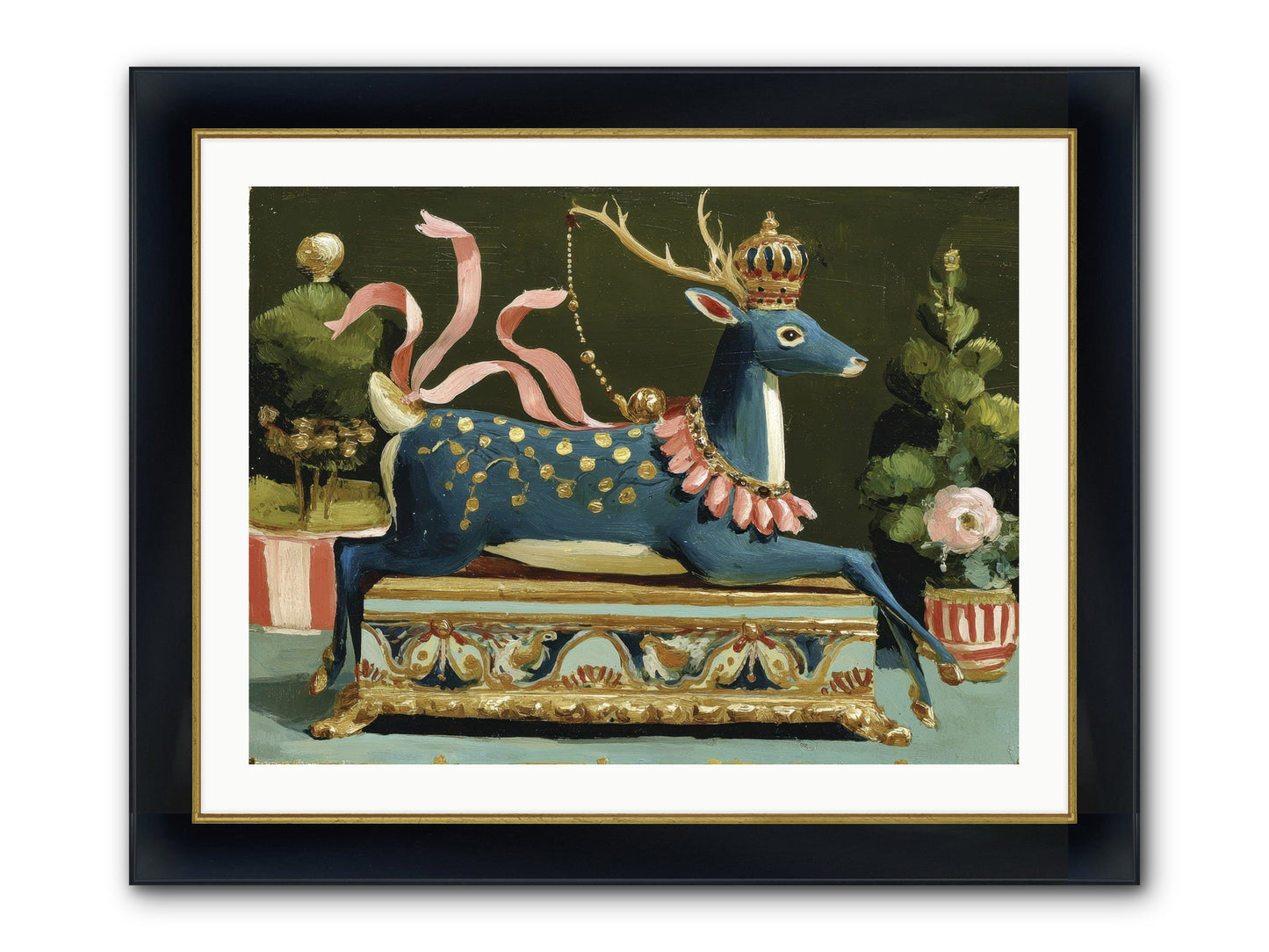 Staged Splendor No.2 Framed Print - Wide Black w/Gold 32x24