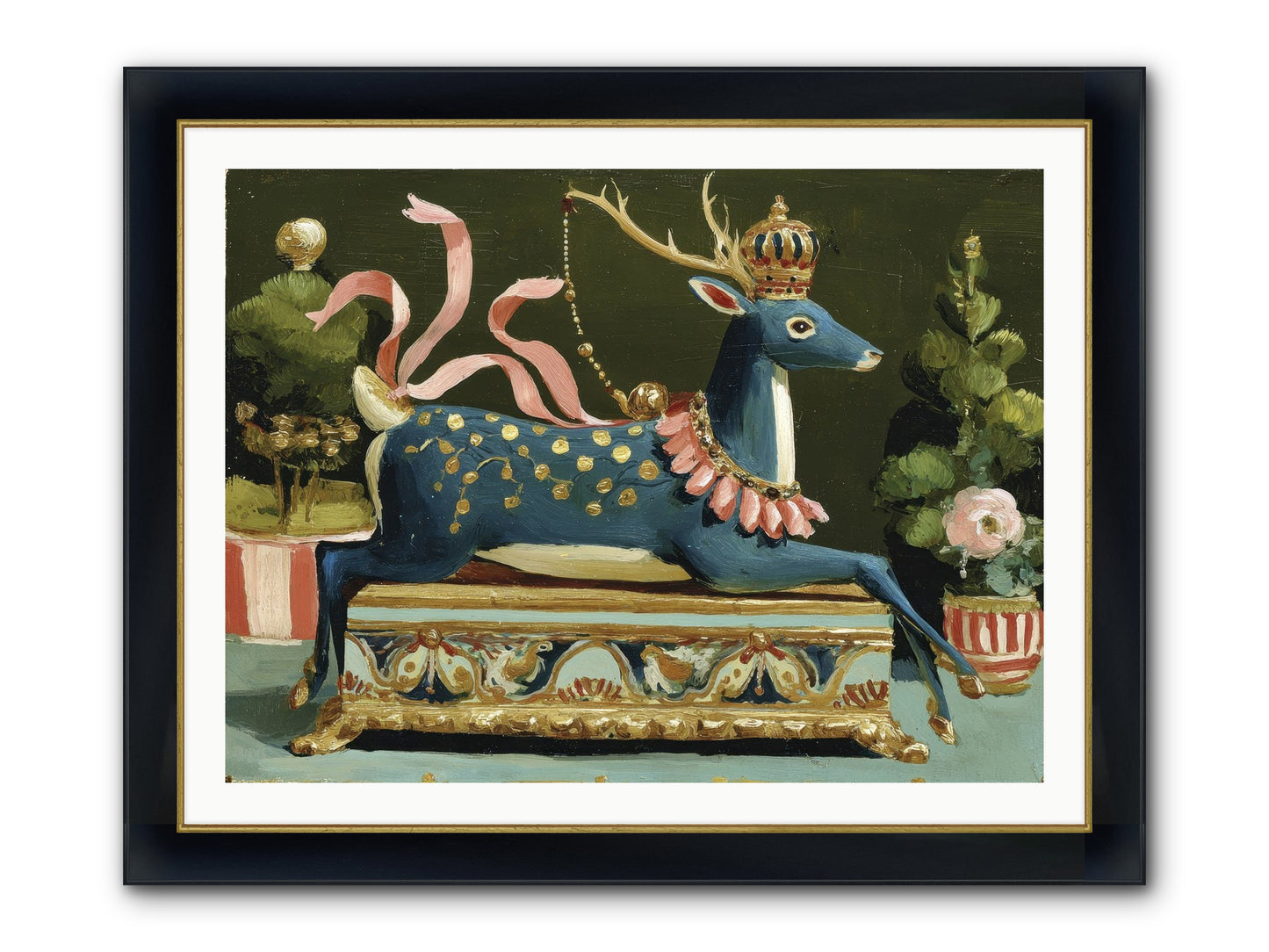 Staged Splendor No.2 Framed Print - Wide Black w/Gold 40x30