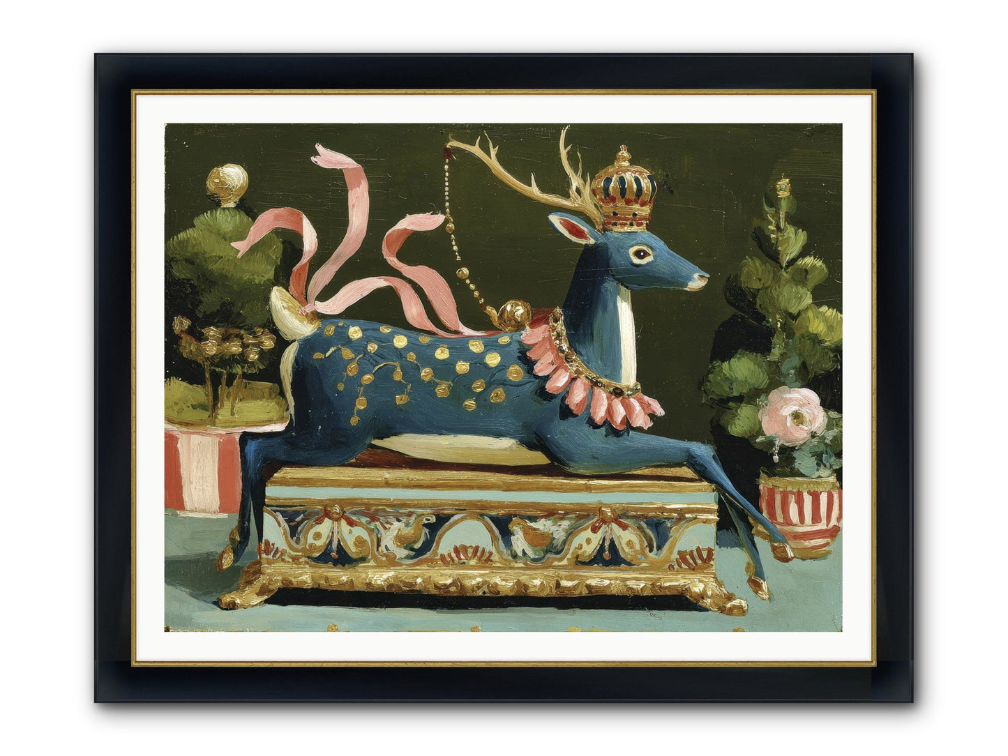 Staged Splendor No.2 Framed Print - Wide Black w/Gold 48x36
