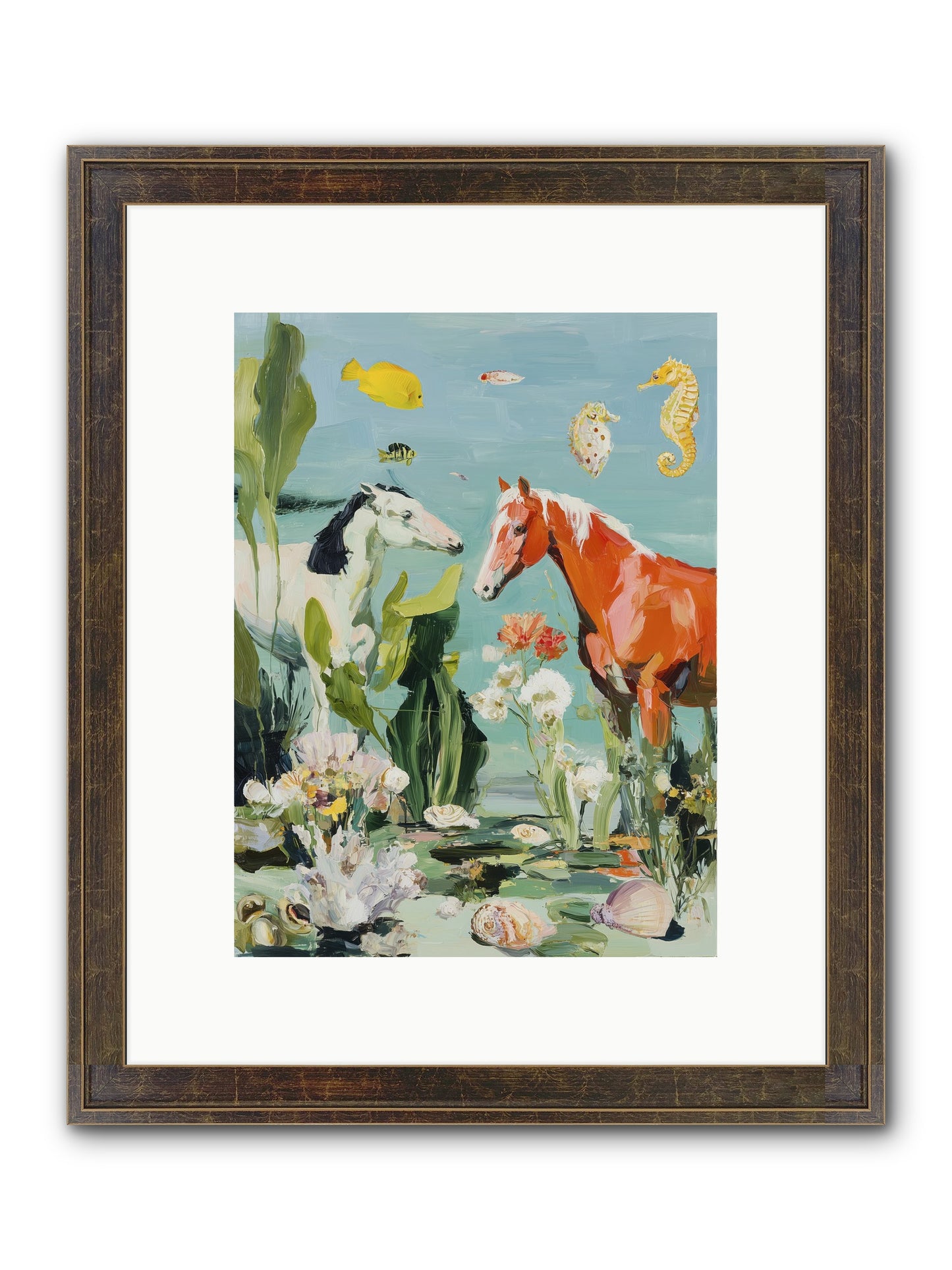 Stallions Of The Deep Framed Print - Slimwoods Black/Gold 9x12