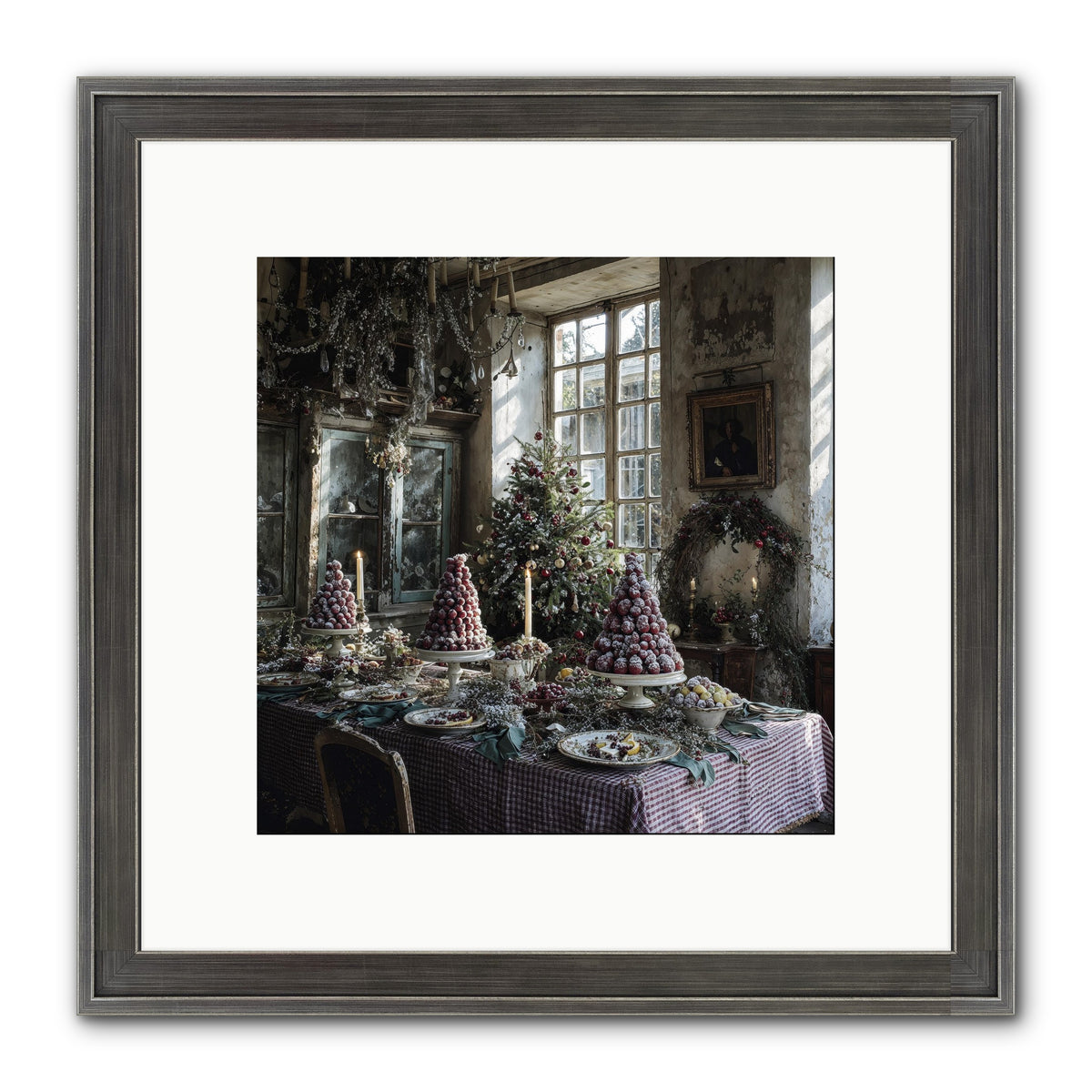 Stardust & Snowflakes Framed Print - Slimwoods Black/Silver 10x10