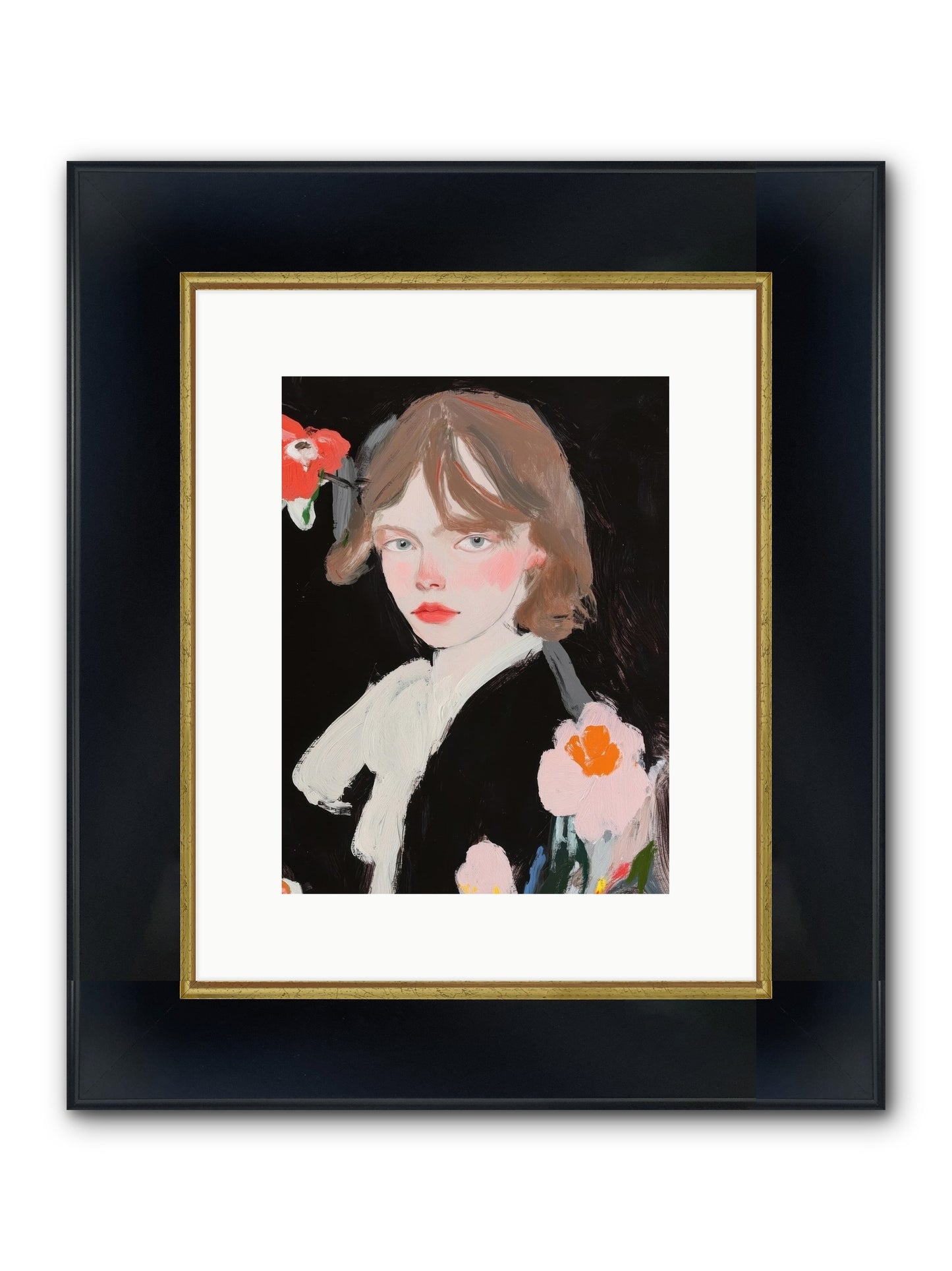 Starlight Intentions Framed Print - Wide Black w/Gold 9x12