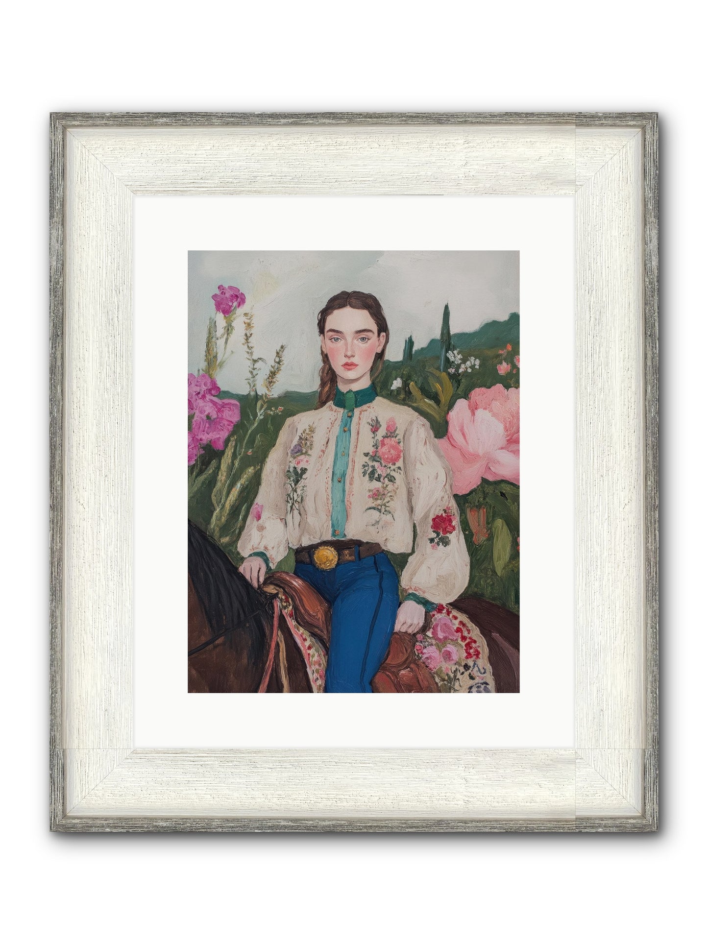 Starlit Lasso Framed Print - Driftwood White 12x16