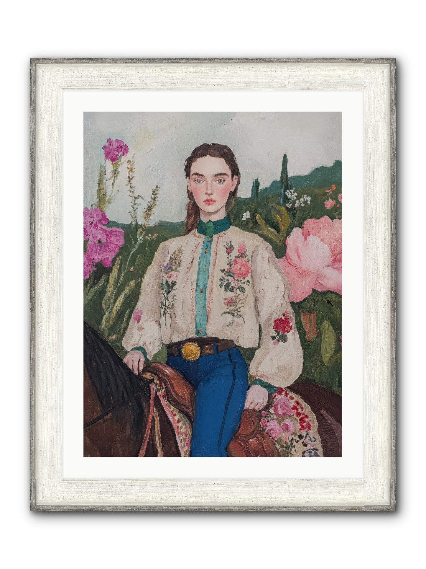 Starlit Lasso Framed Print - Driftwood White 24x32