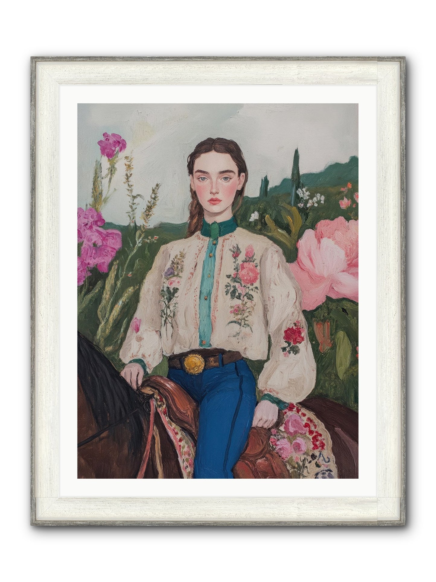 Starlit Lasso Framed Print - Driftwood White 30x40