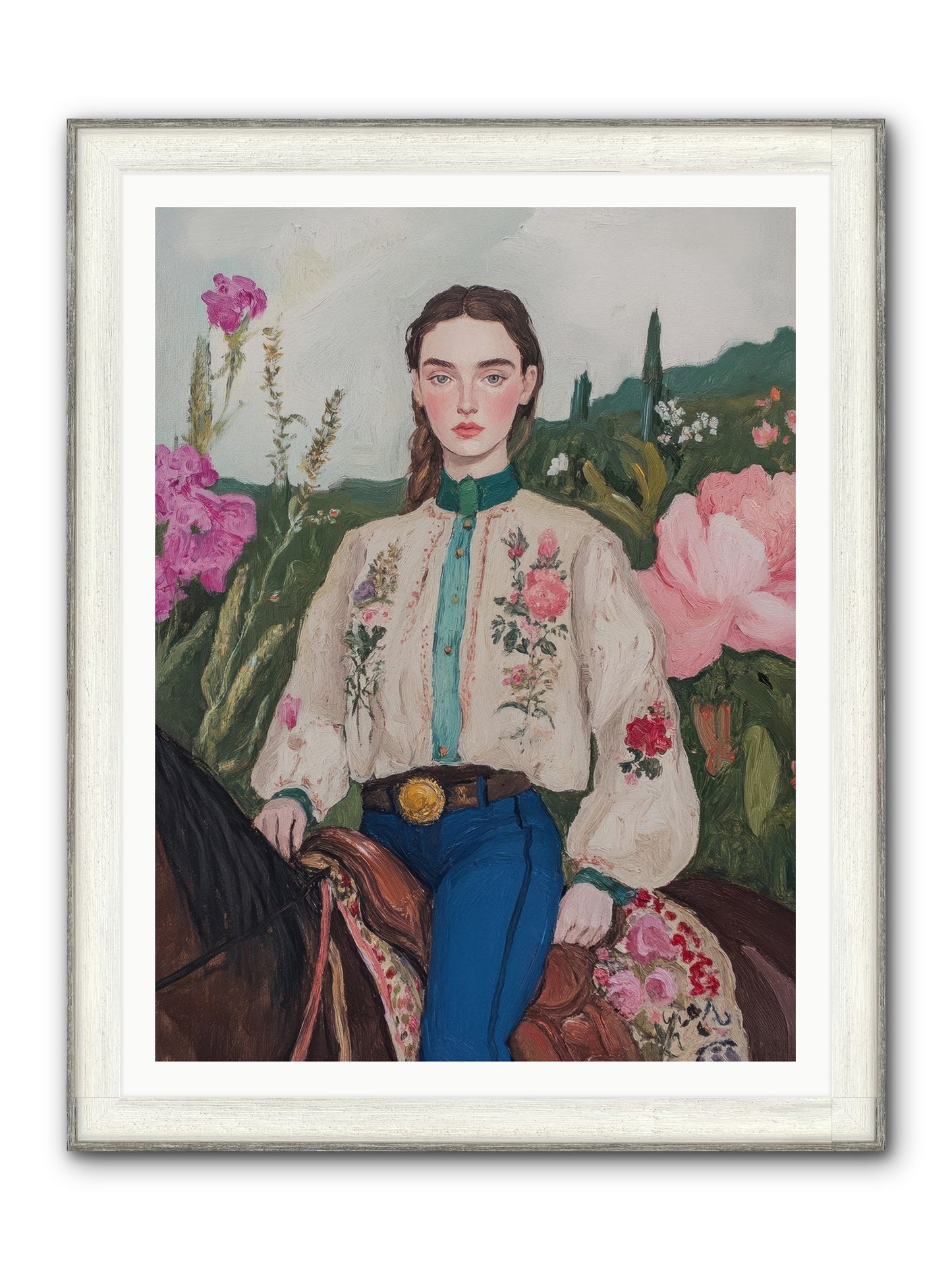 Starlit Lasso Framed Print - Driftwood White 36x48
