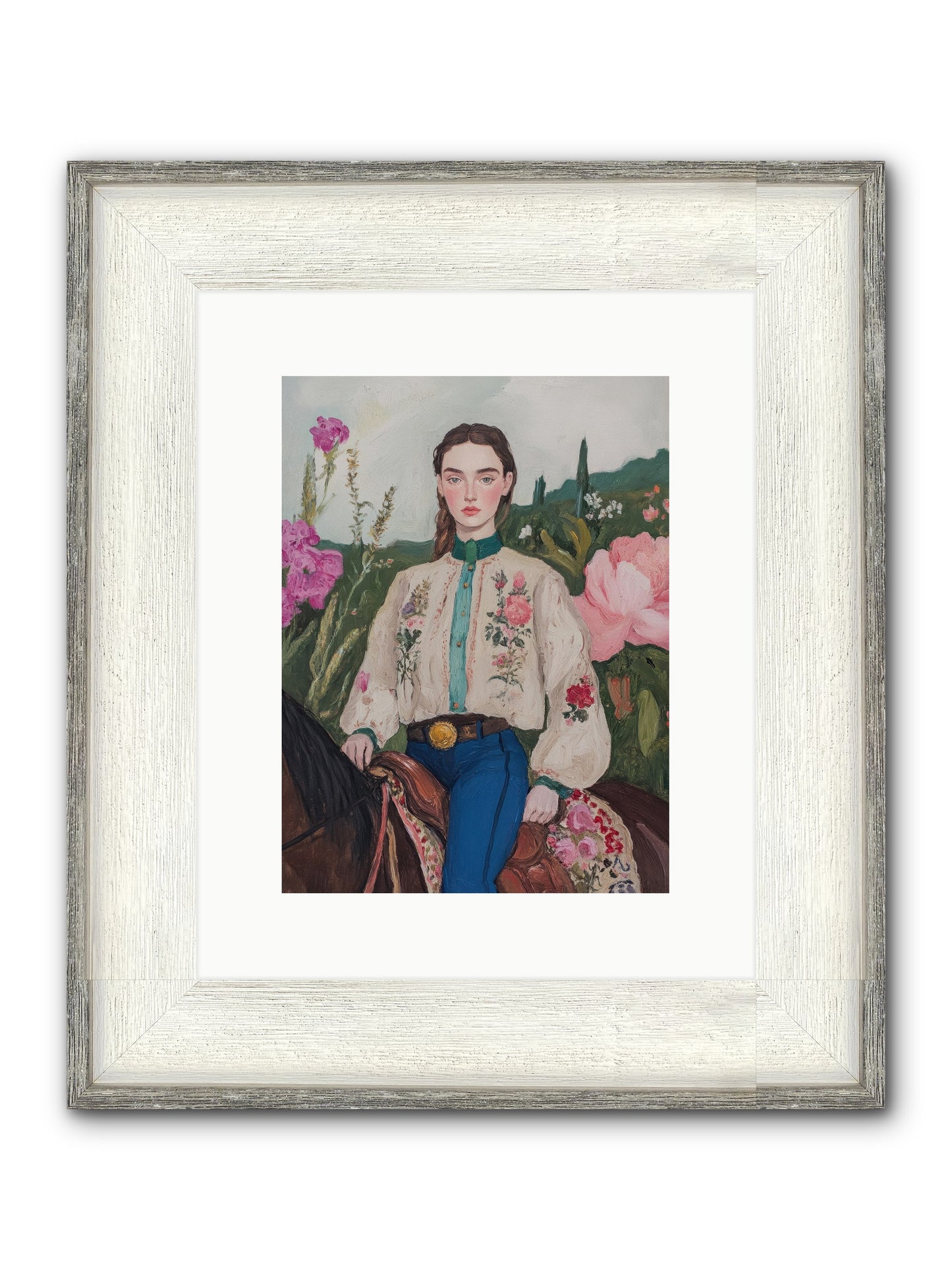 Starlit Lasso Framed Print - Driftwood White 9x12