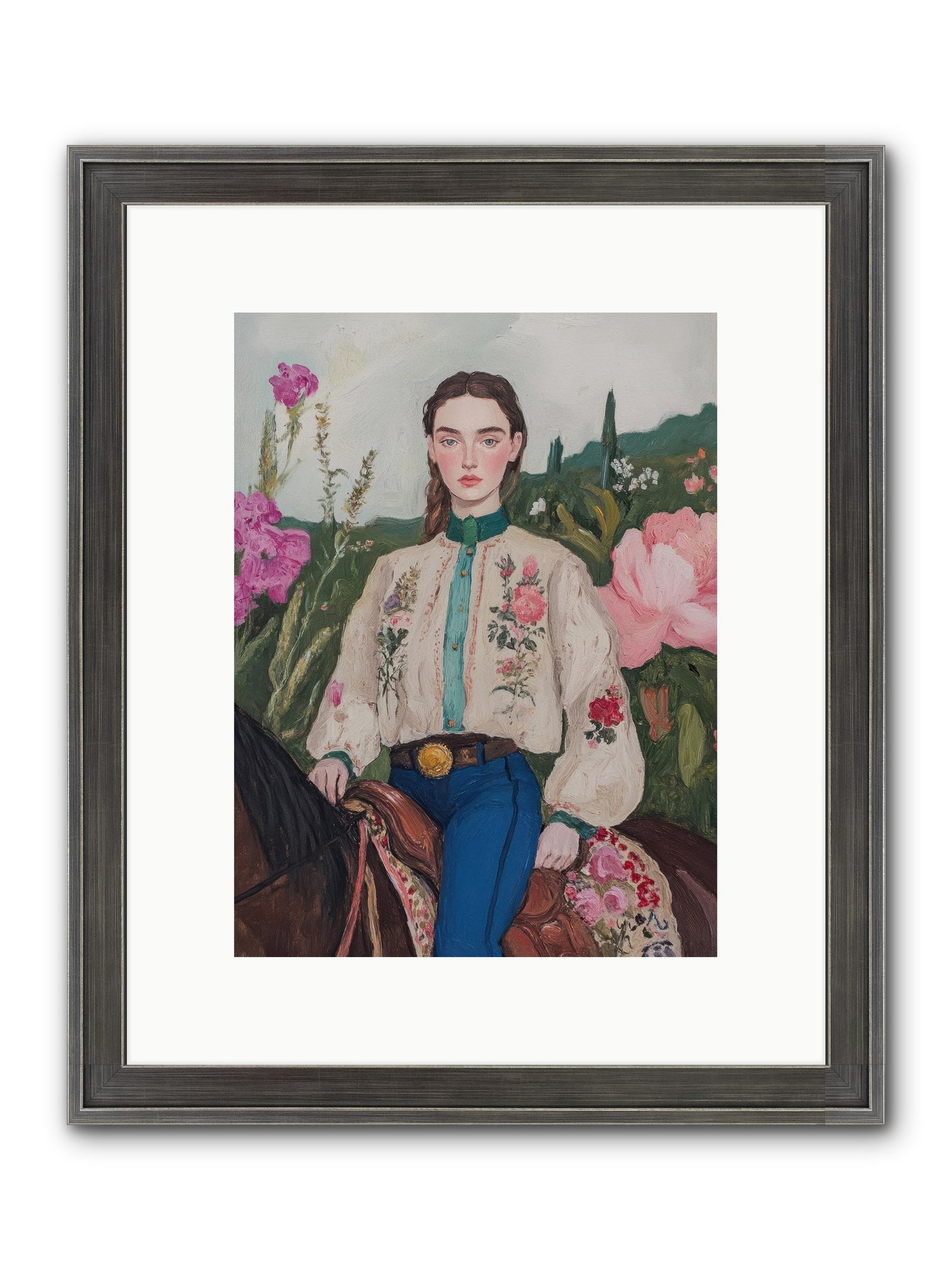 Starlit Lasso Framed Print - Slimwoods Black/Silver 9x12