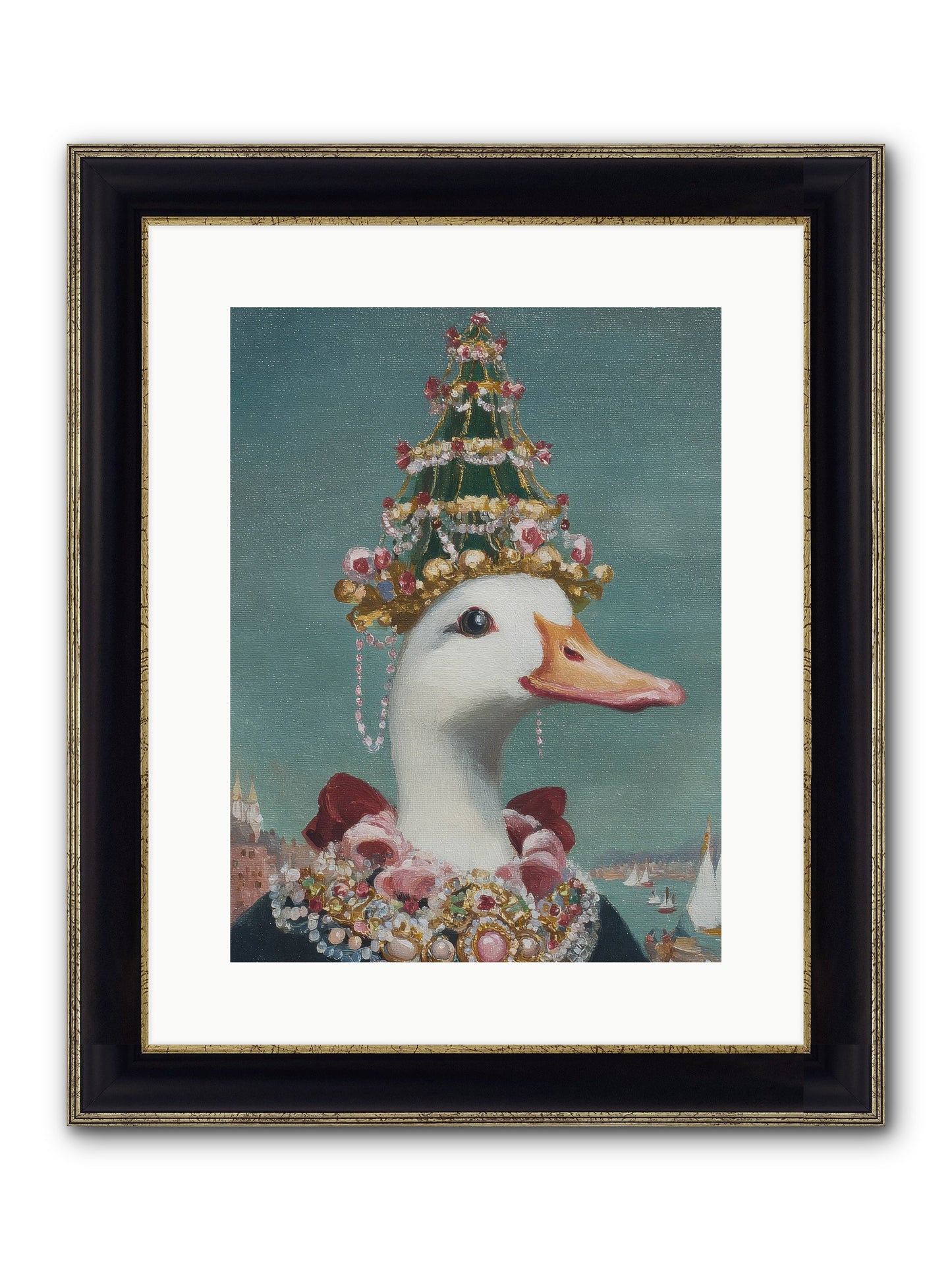Starlit Majesty Framed Print - Black & Gold 12x16