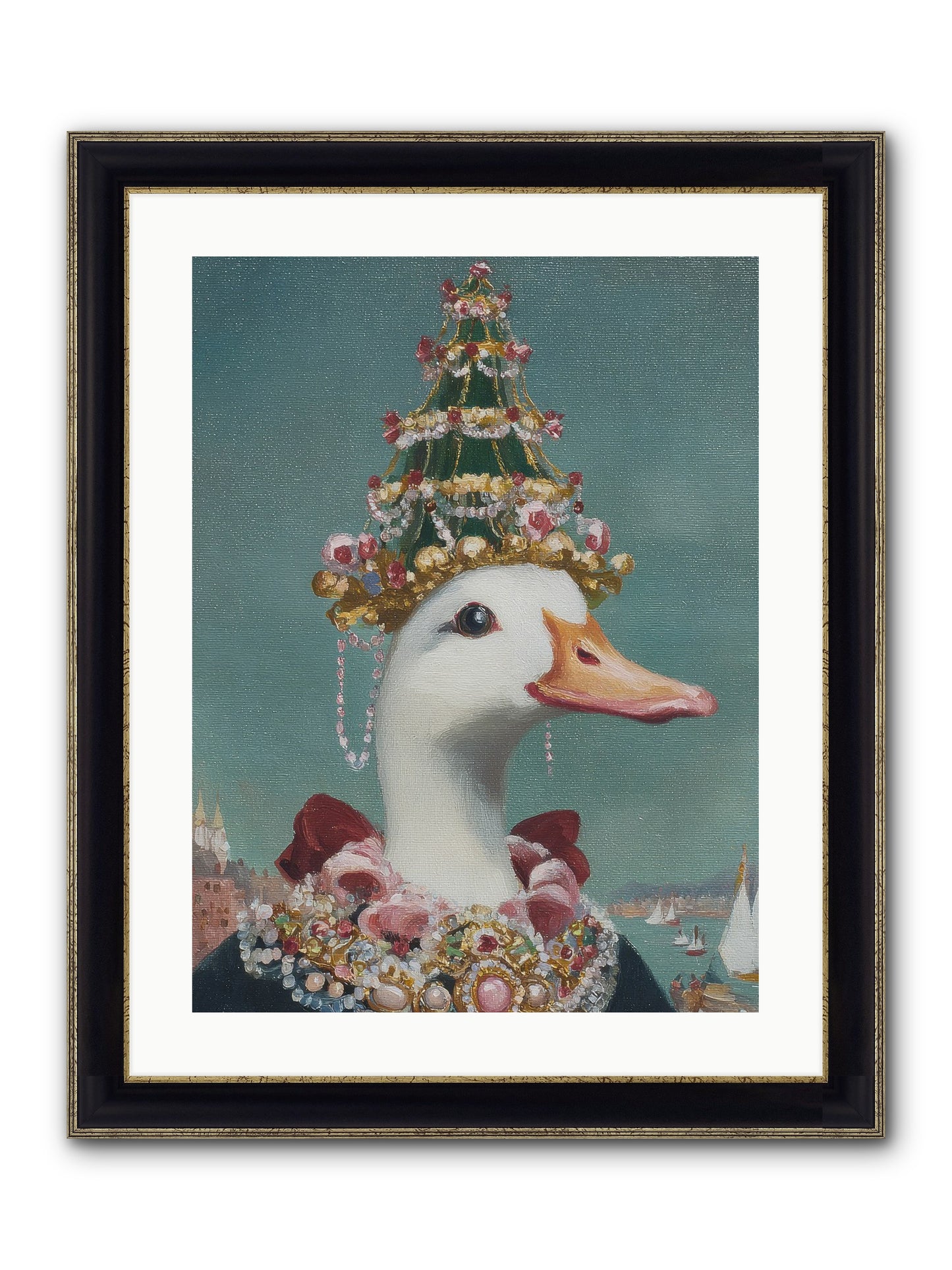Starlit Majesty Framed Print - Black & Gold 18x24