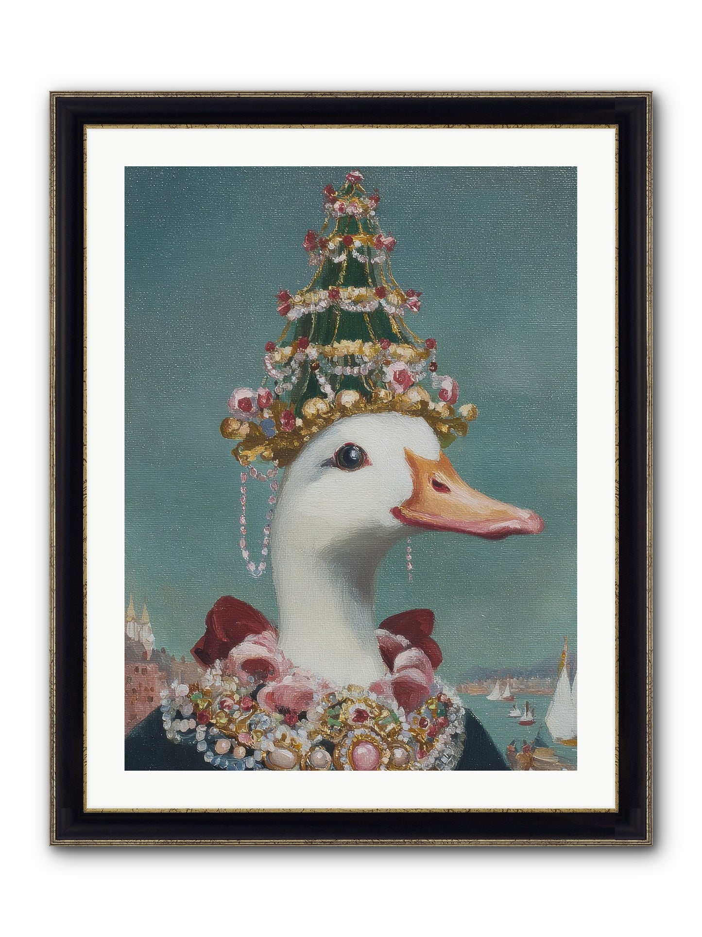 Starlit Majesty Framed Print - Black & Gold 24x32