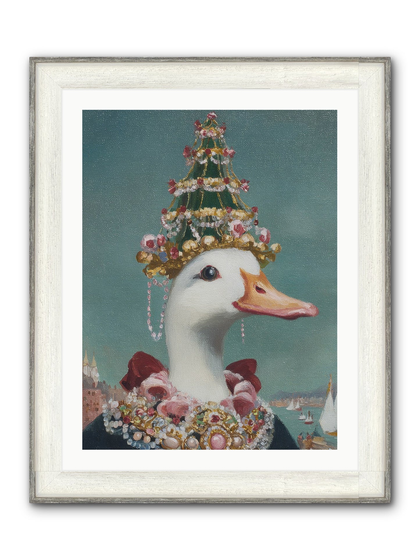 Starlit Majesty Framed Print - Driftwood White 24x32