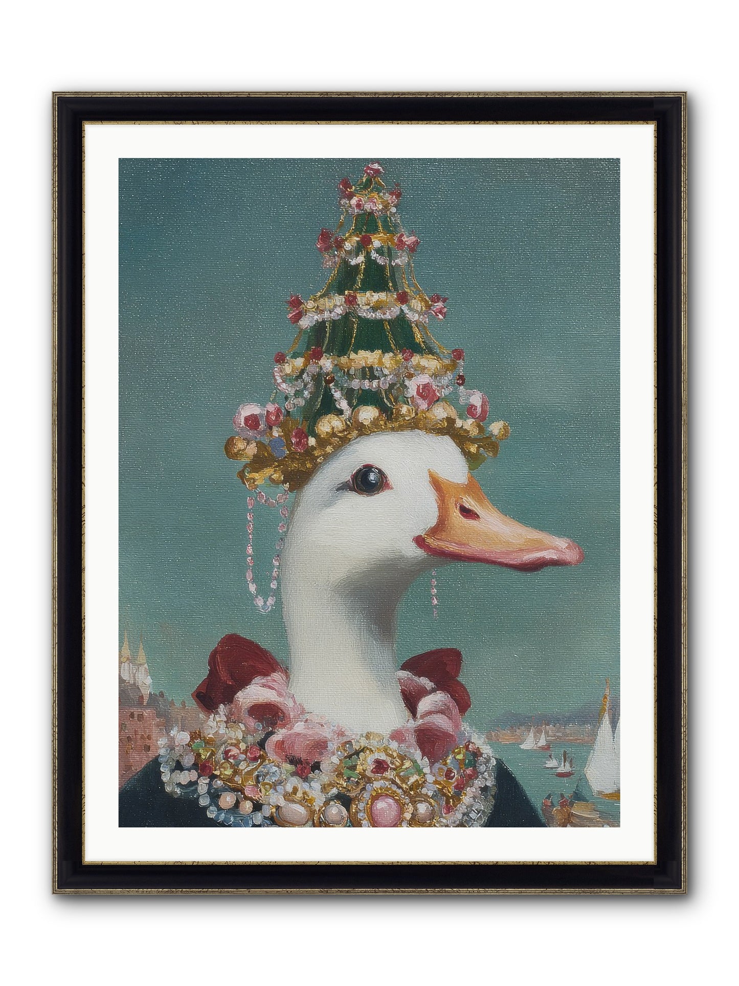 Starlit Majesty Framed Print - Black & Gold 30x40
