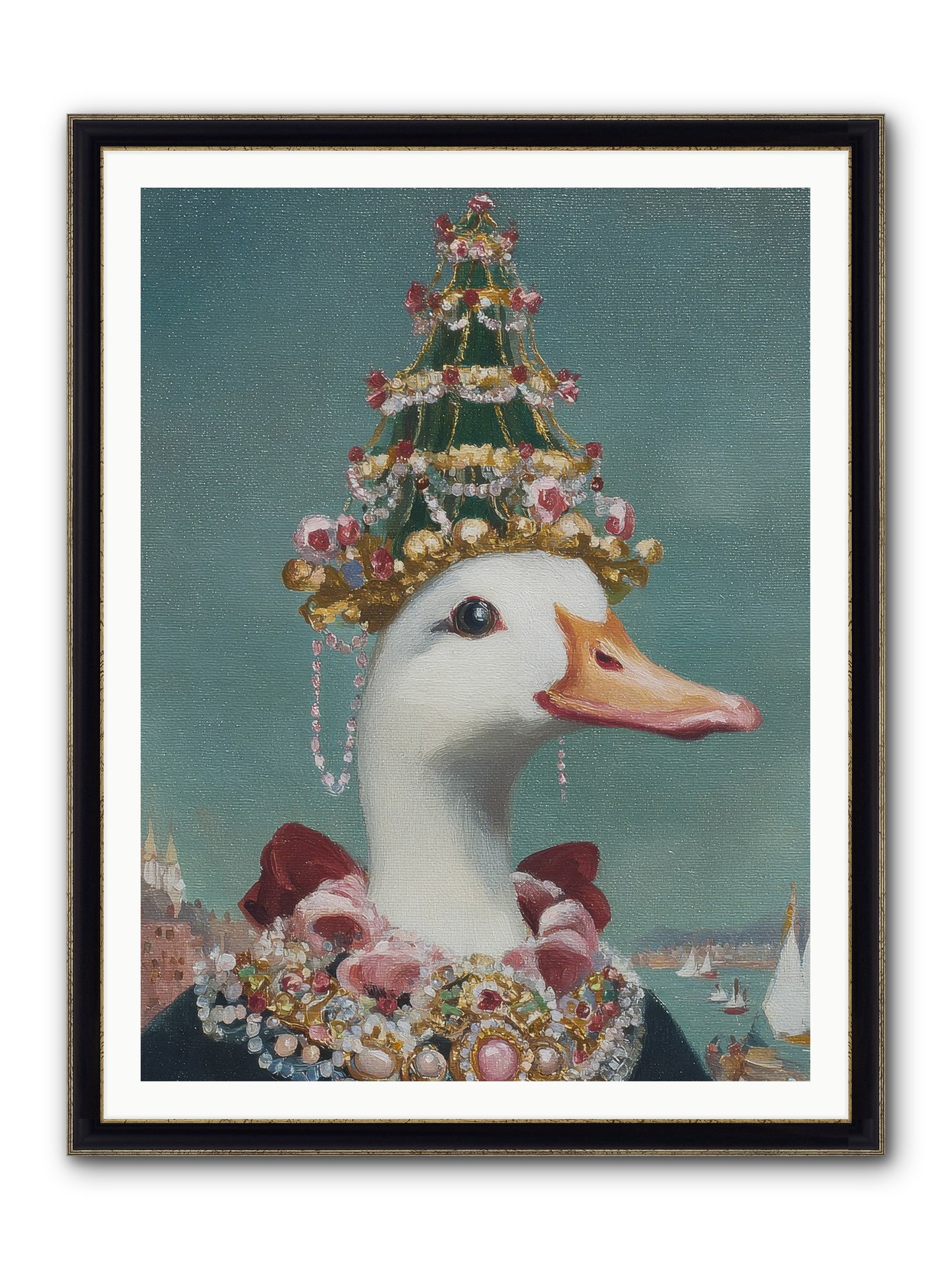 Starlit Majesty Framed Print - Black & Gold 36x48