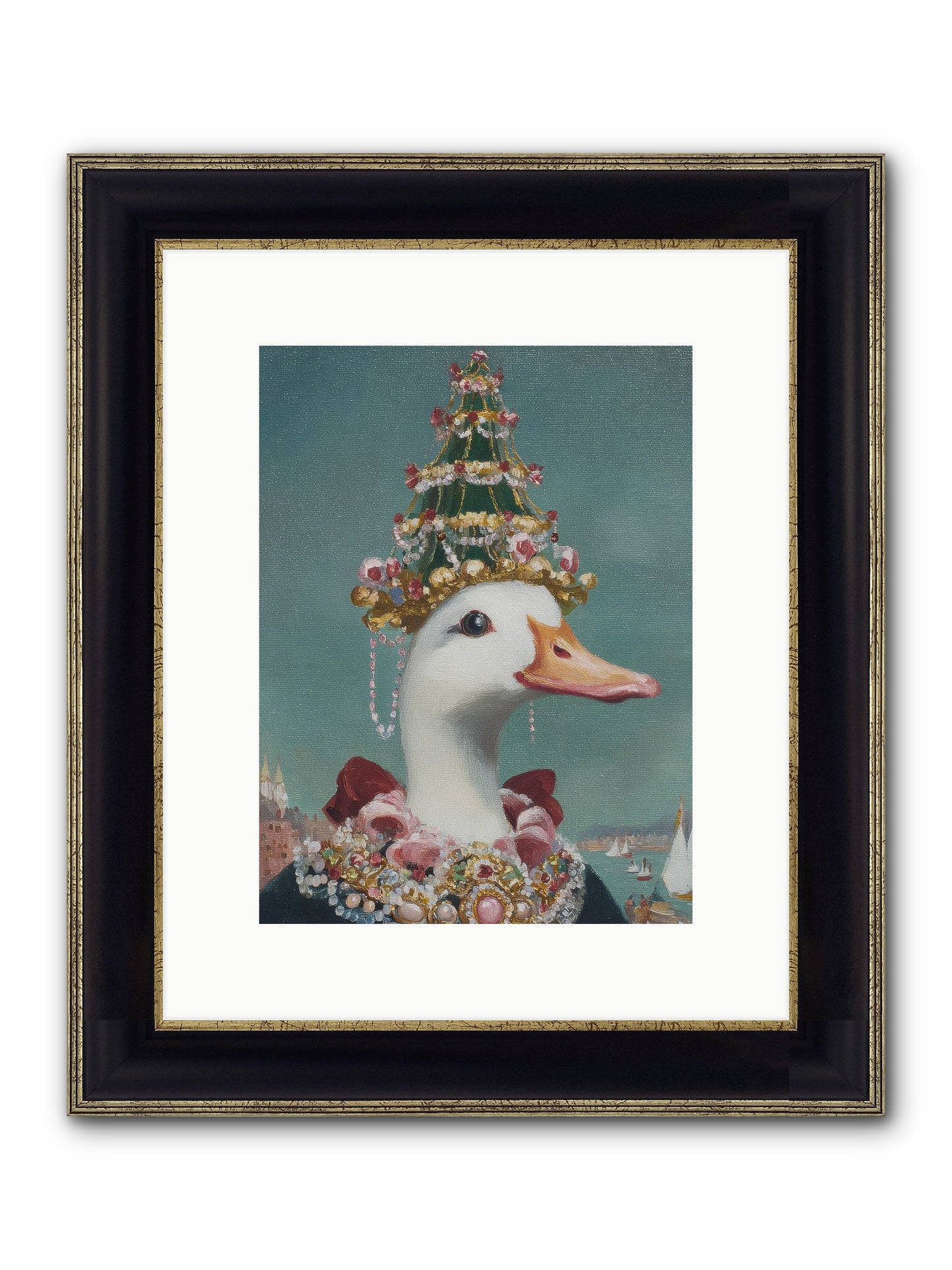 Starlit Majesty Framed Print - Black & Gold 9x12