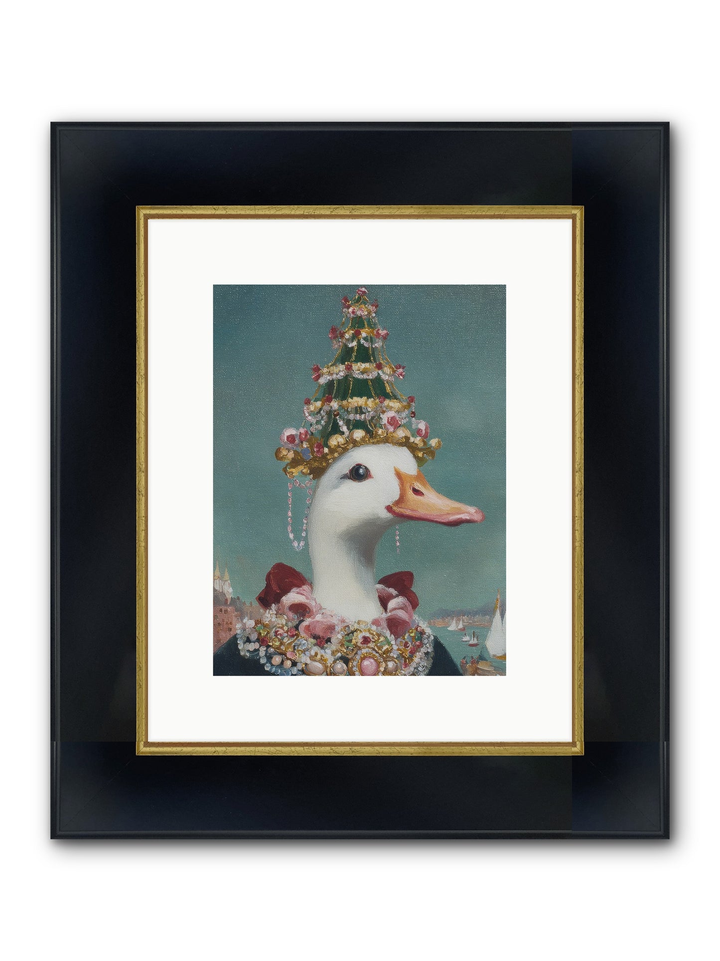 Starlit Majesty Framed Print - Wide Black w/Gold 9x12