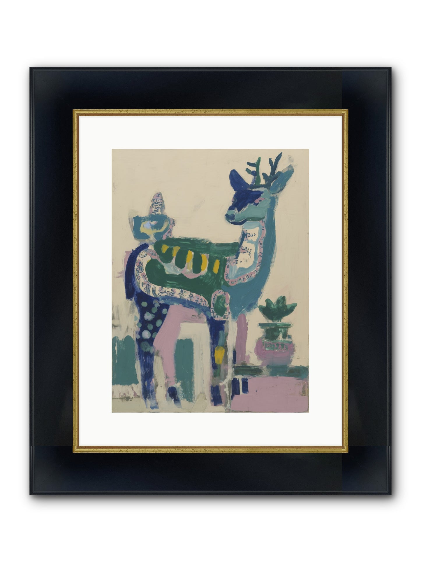 Starshine Woodlands Framed Print - Wide Black w/Gold 12x16