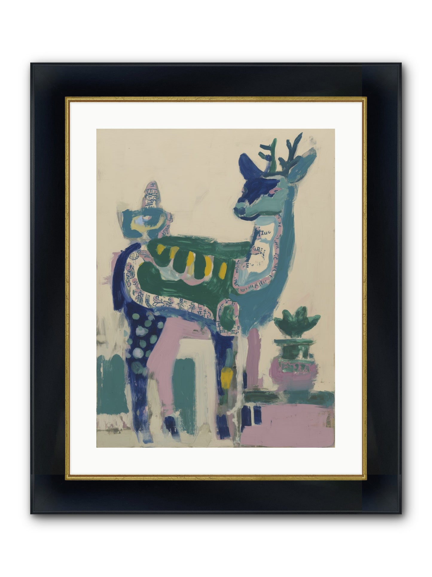 Starshine Woodlands Framed Print - Wide Black w/Gold 18x24